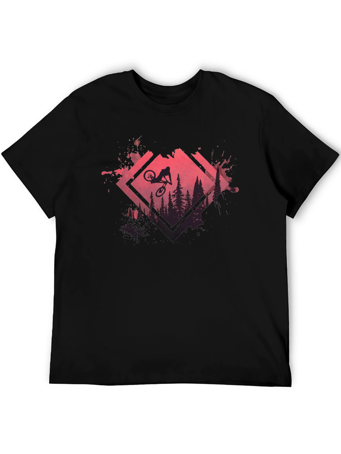 Mountain Bike Silhouette Graphic Tee - Black