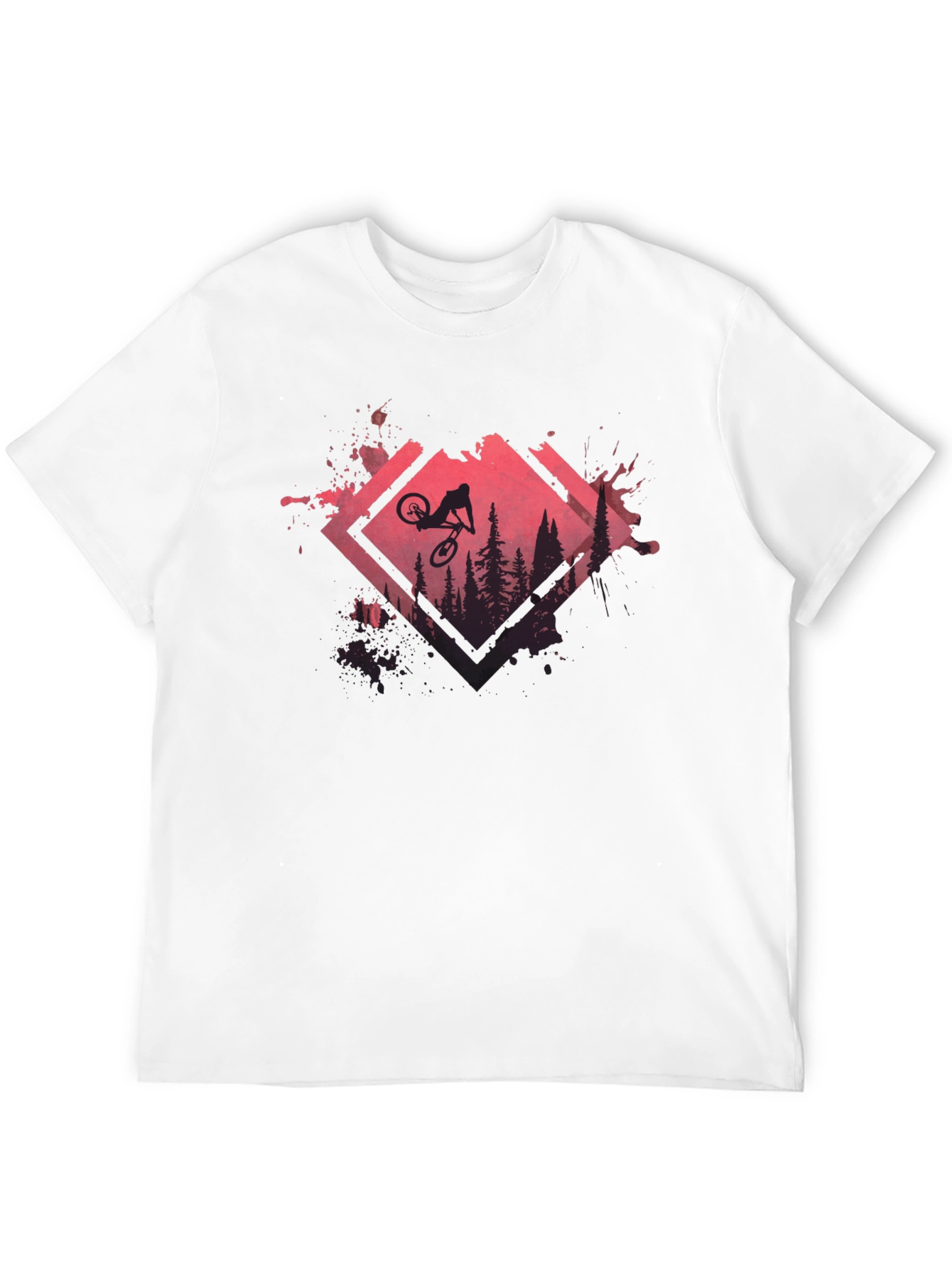 Mountain Bike Silhouette Graphic Tee - Black