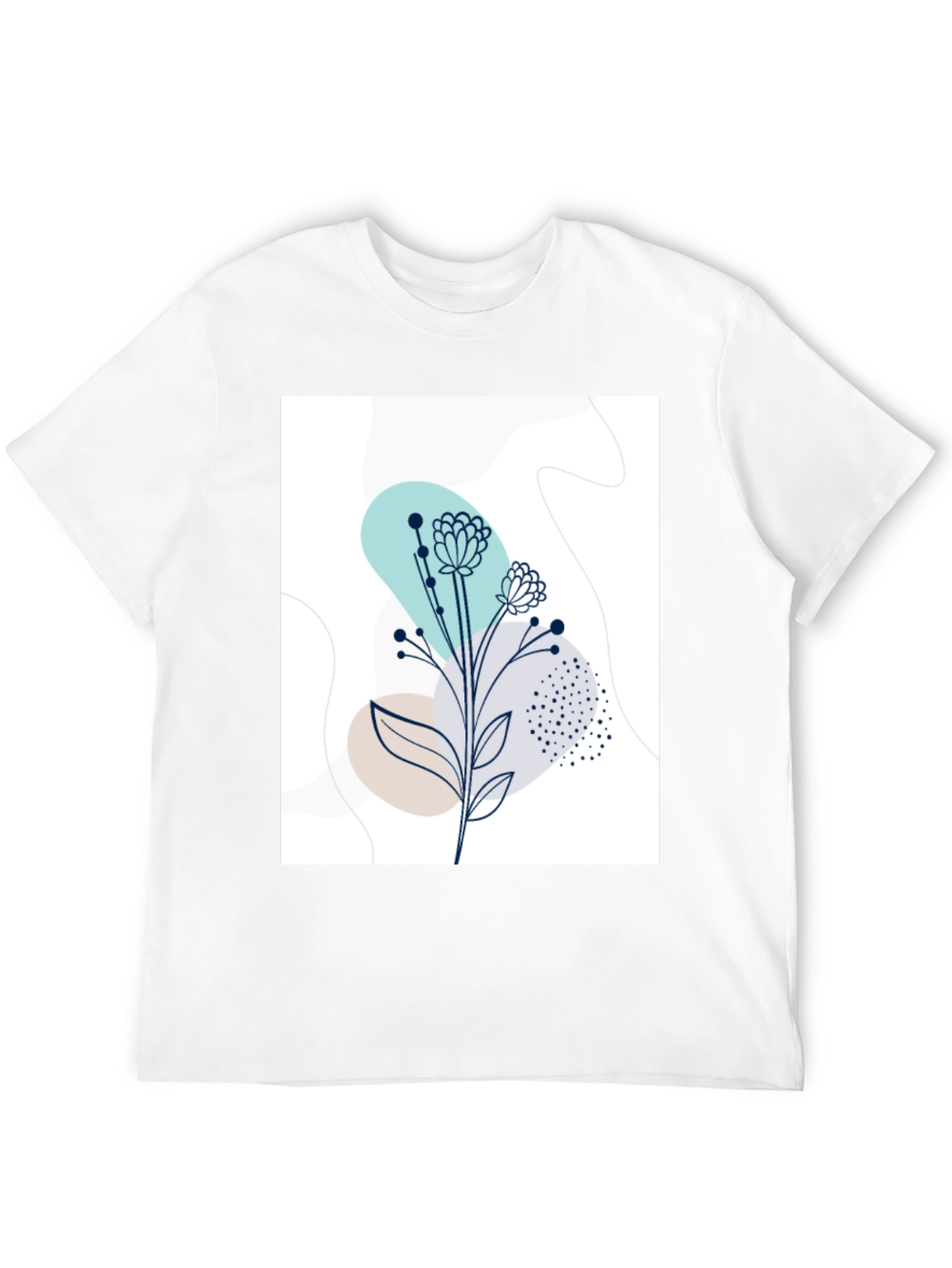 Modern Floral Graphic Tee - Stylish Botanical Design