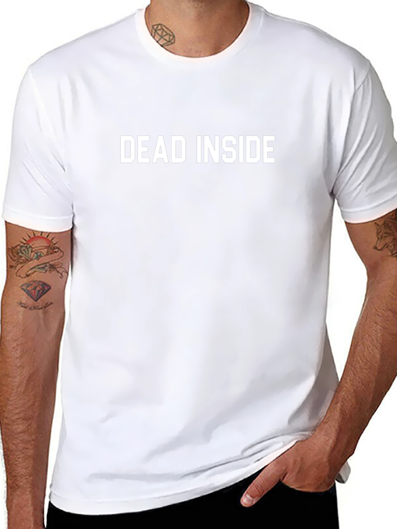 Dead Inside Slogan Graphic T-Shirt