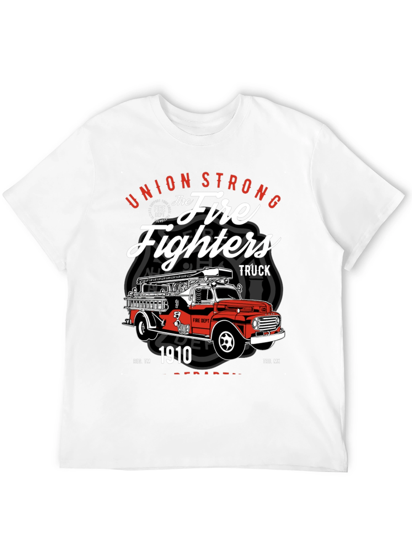 Union Strong Firefighters Truck T-Shirt