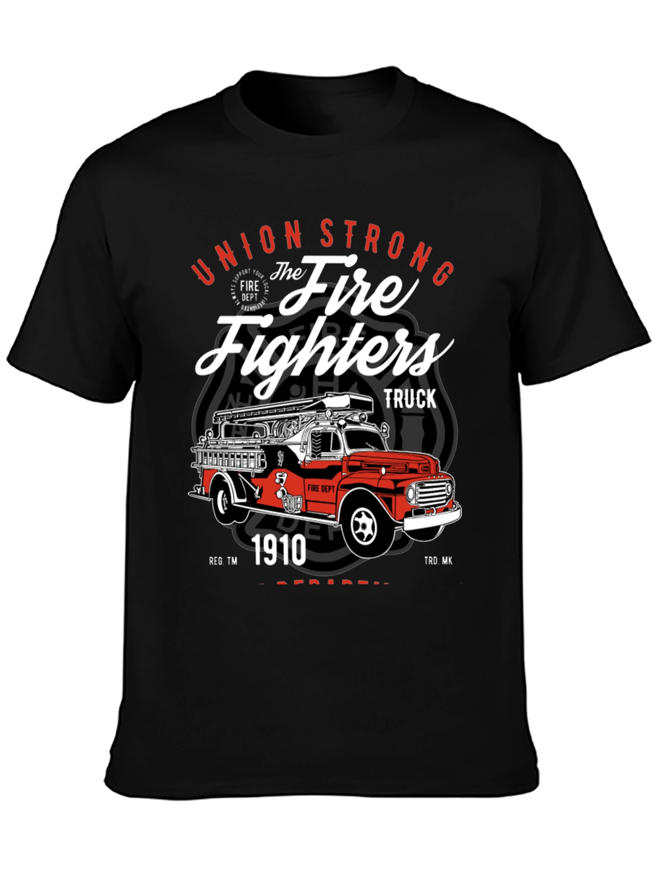Union Strong Firefighters Truck T-Shirt