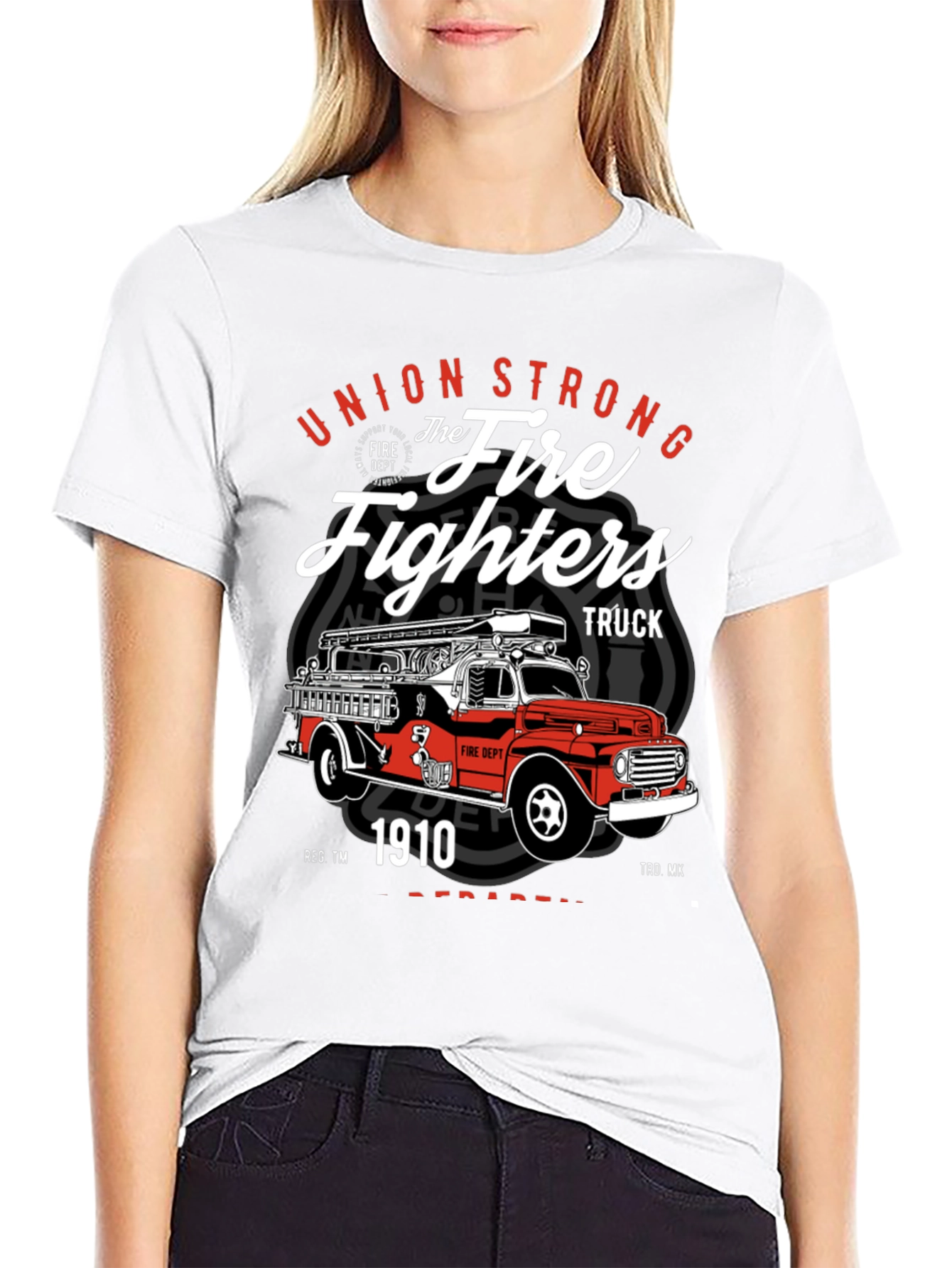 Union Strong Firefighters Truck T-Shirt