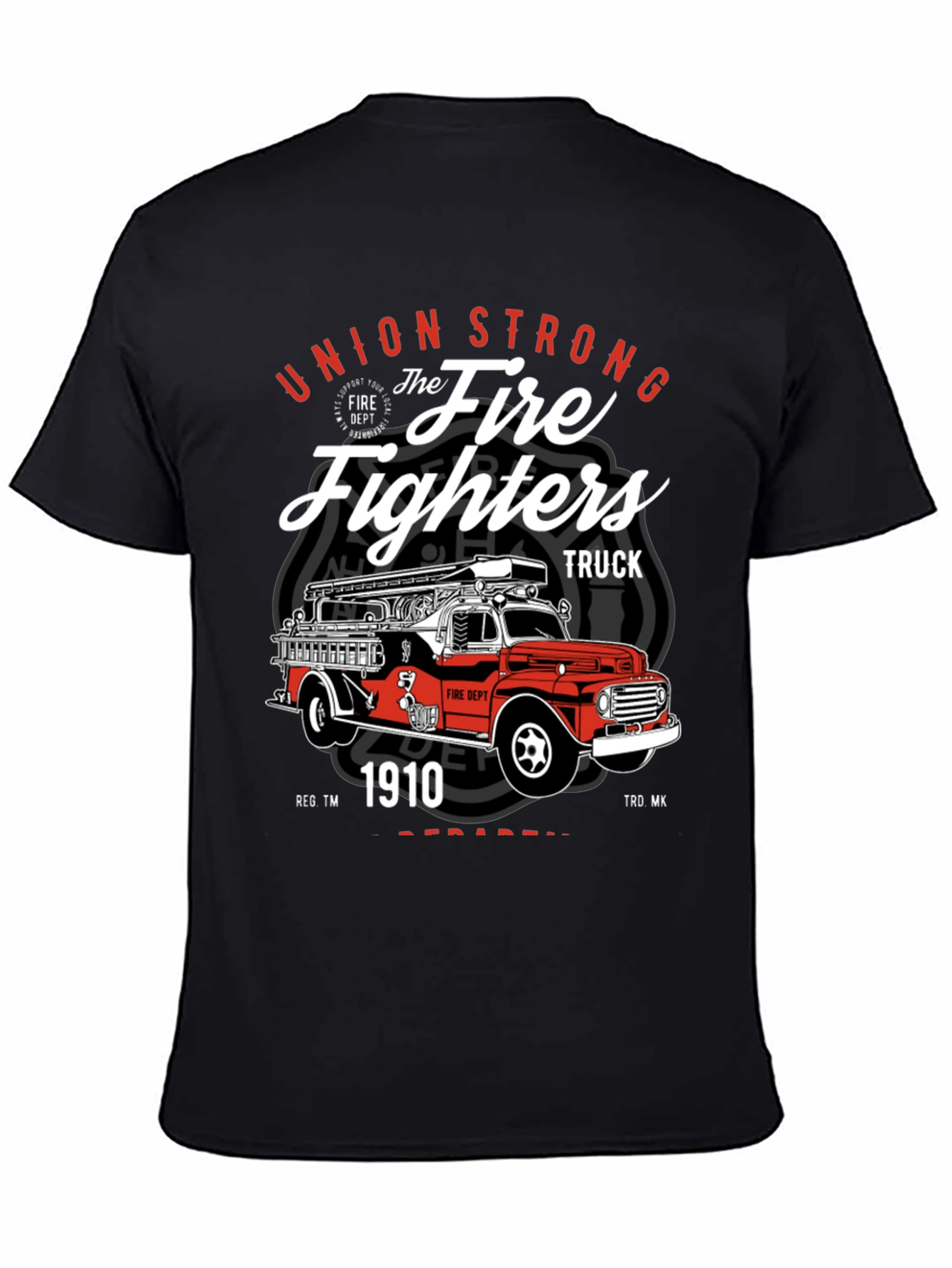 Union Strong Firefighters Truck T-Shirt