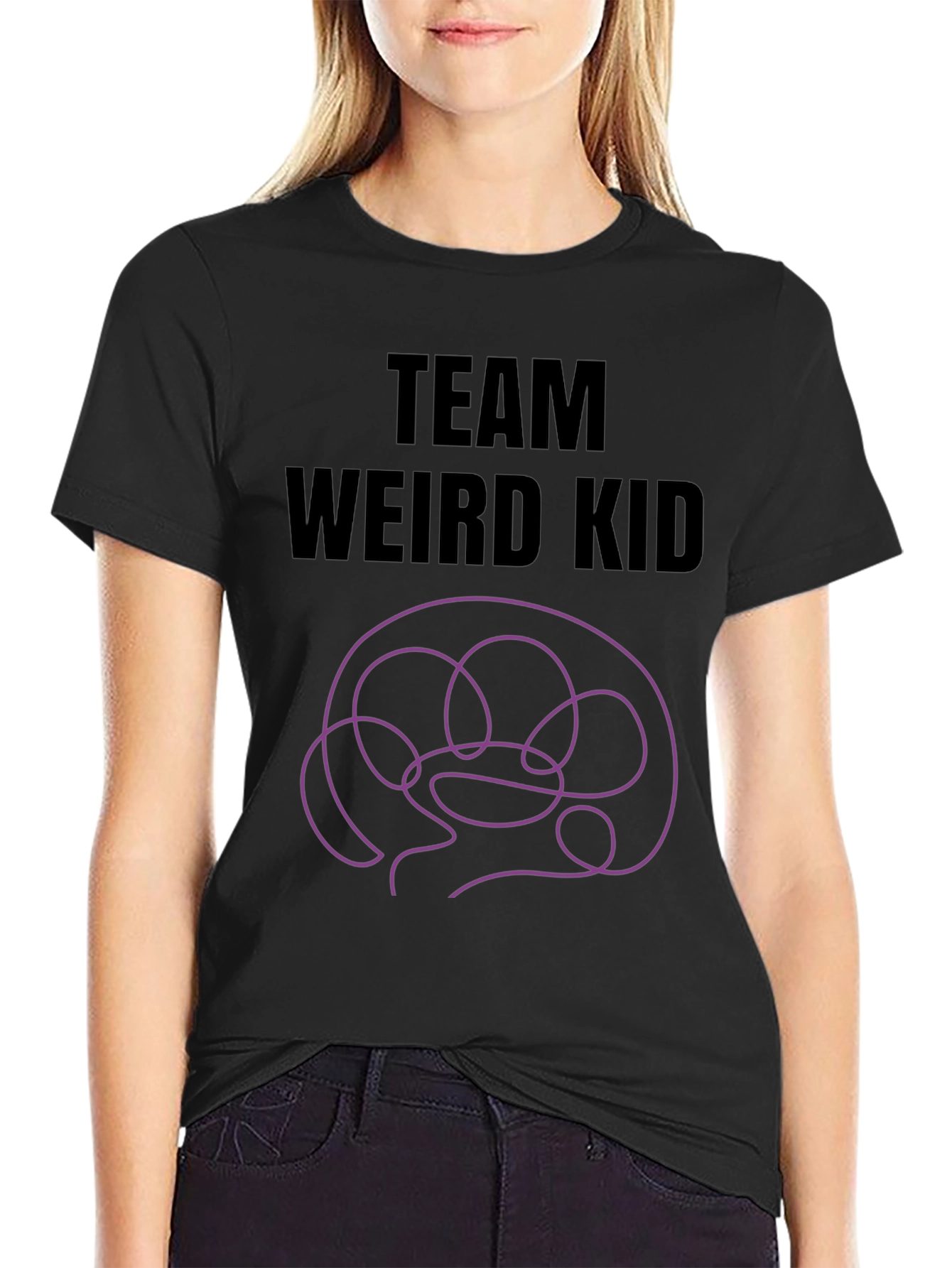 Team Weird Kid T-Shirt - Novelty Brain Graphic Tee