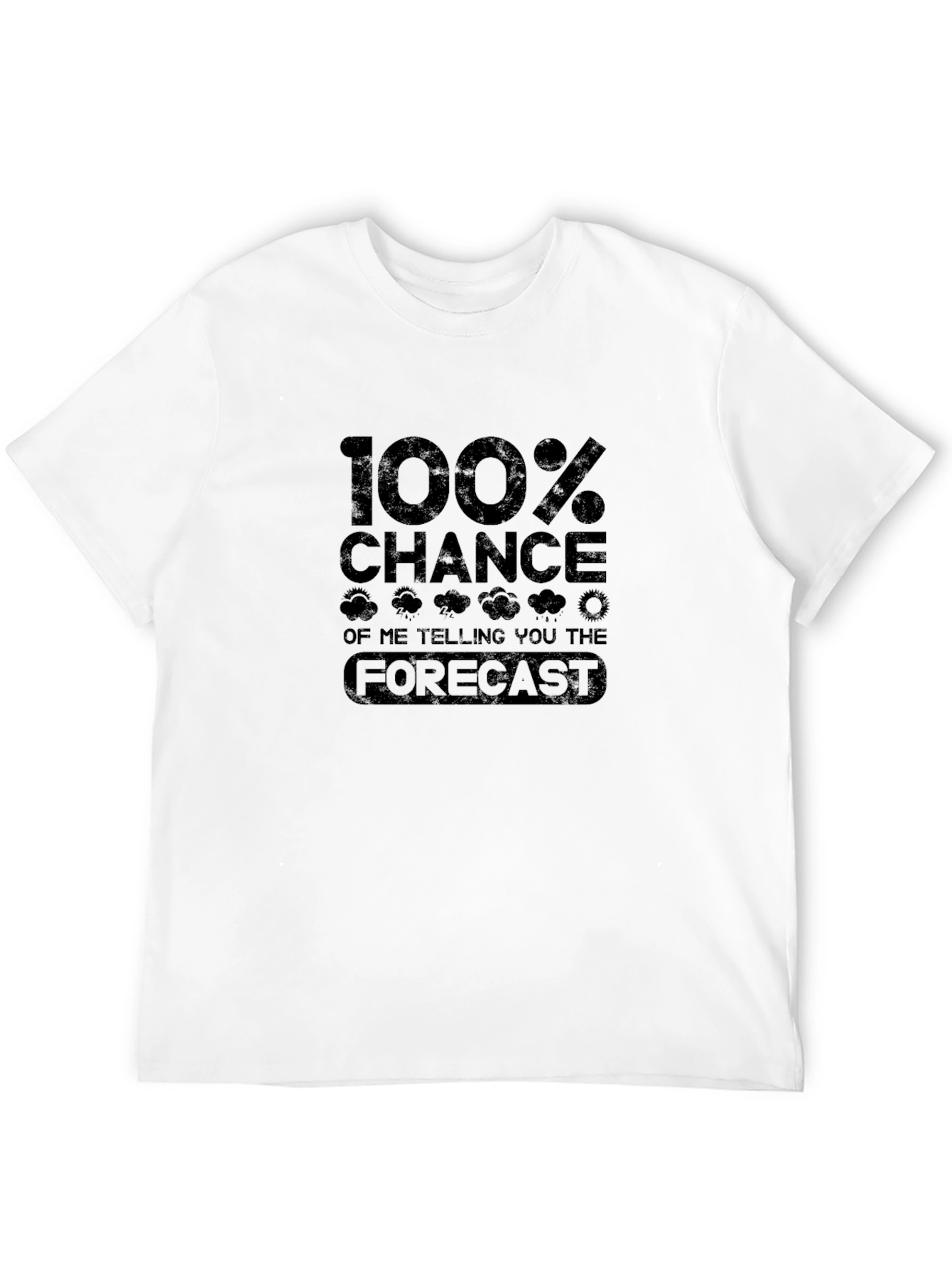Funny Weather Forecast Mens Black T-Shirt