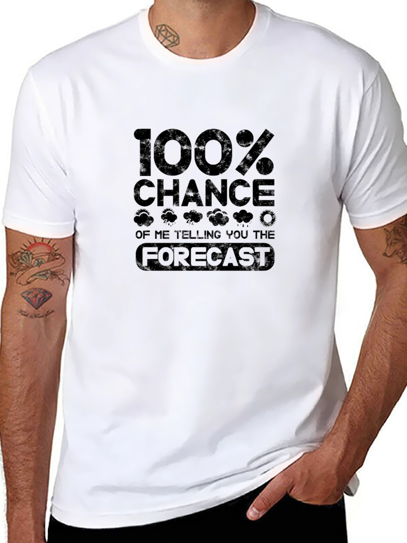 Funny Weather Forecast Mens Black T-Shirt