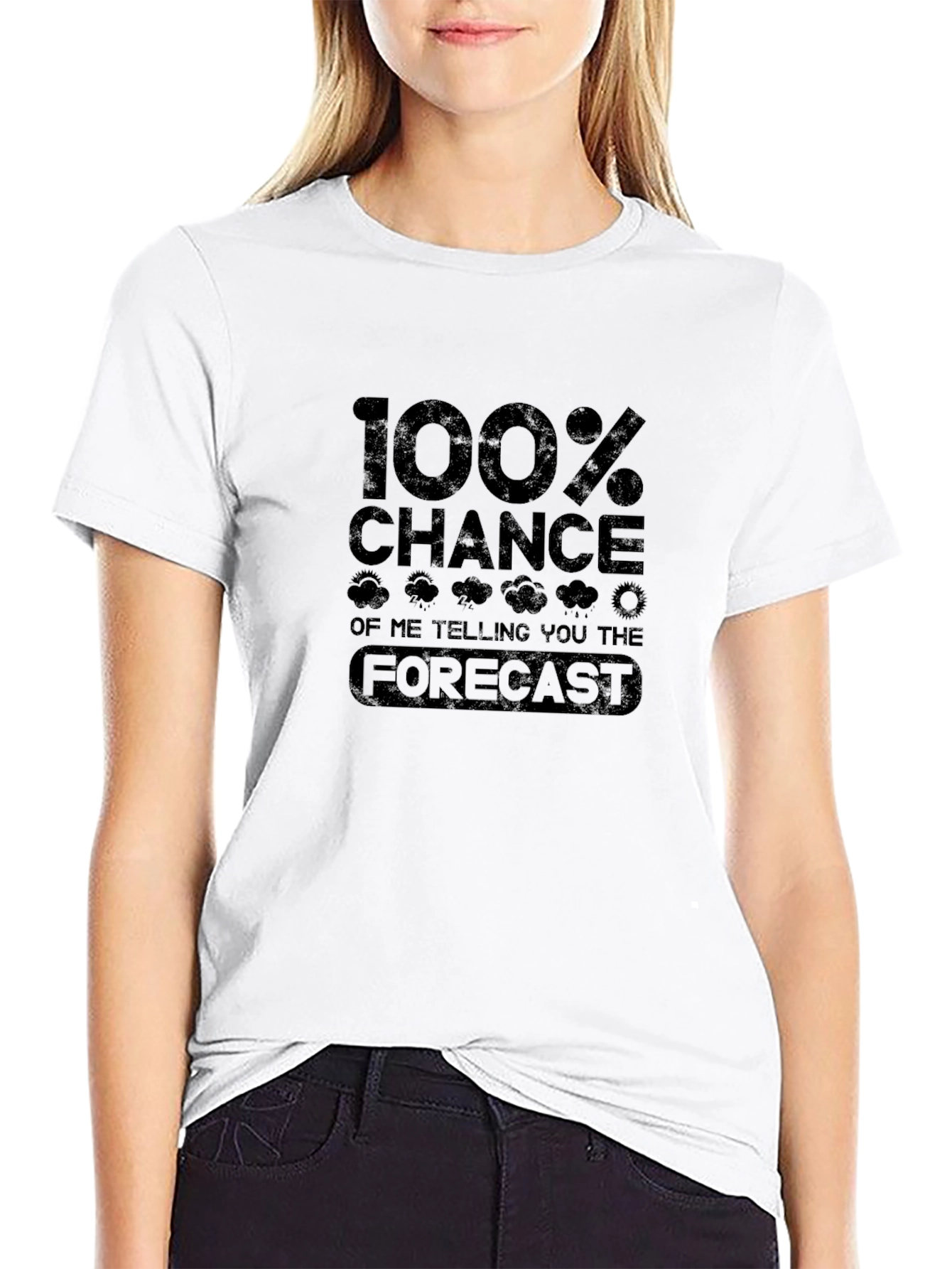 Funny Weather Forecast Mens Black T-Shirt