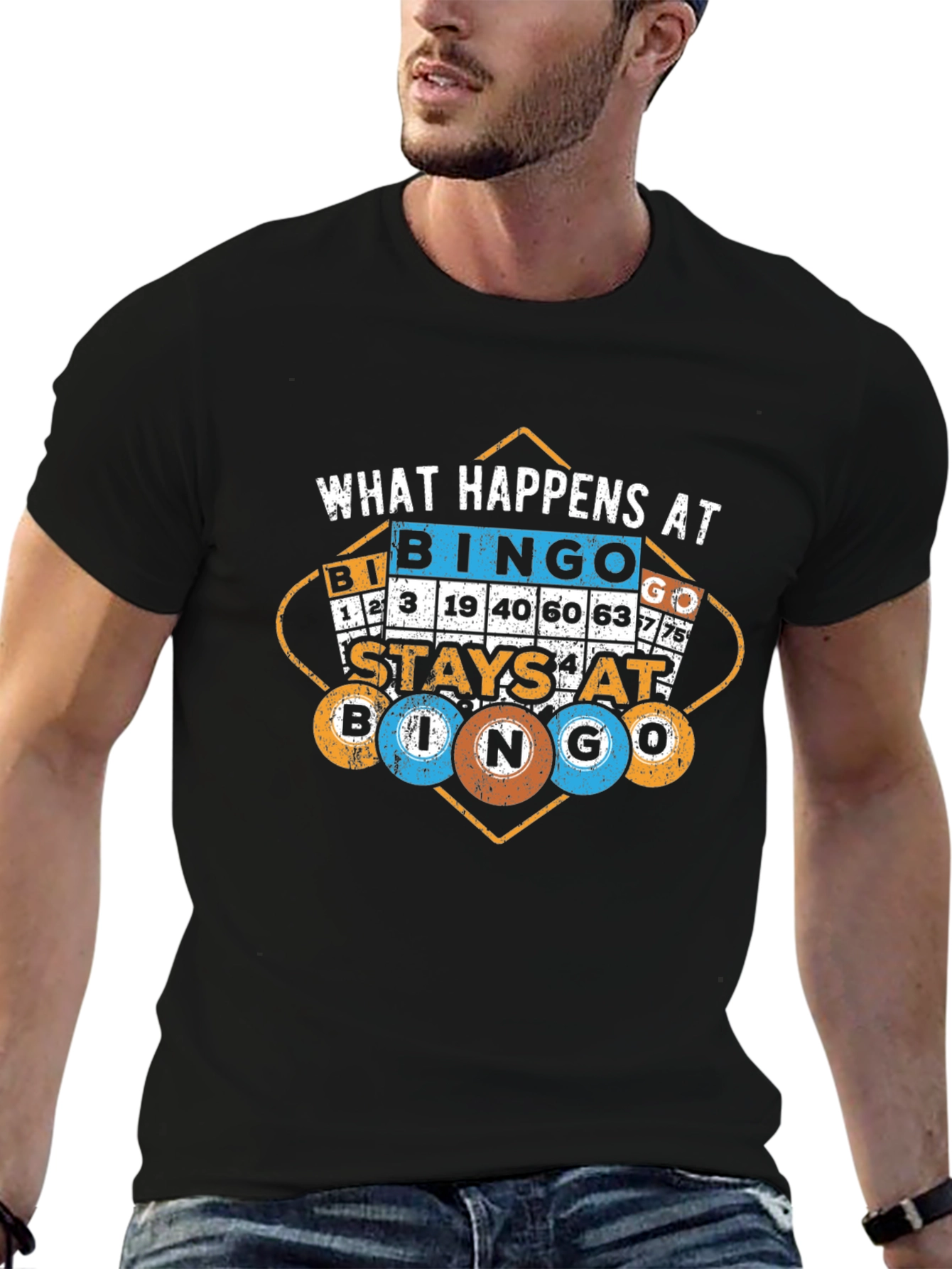 What Happens at Bingo Stays at Bingo Black T-Shirt