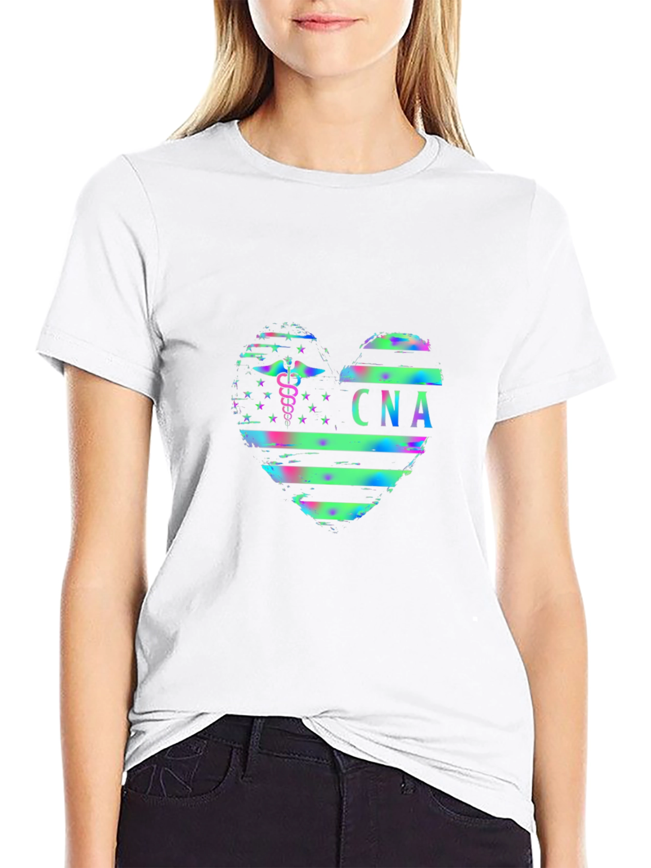 CNA Heart Graphic Tee - Certified Nursing Assistant T-Shirt