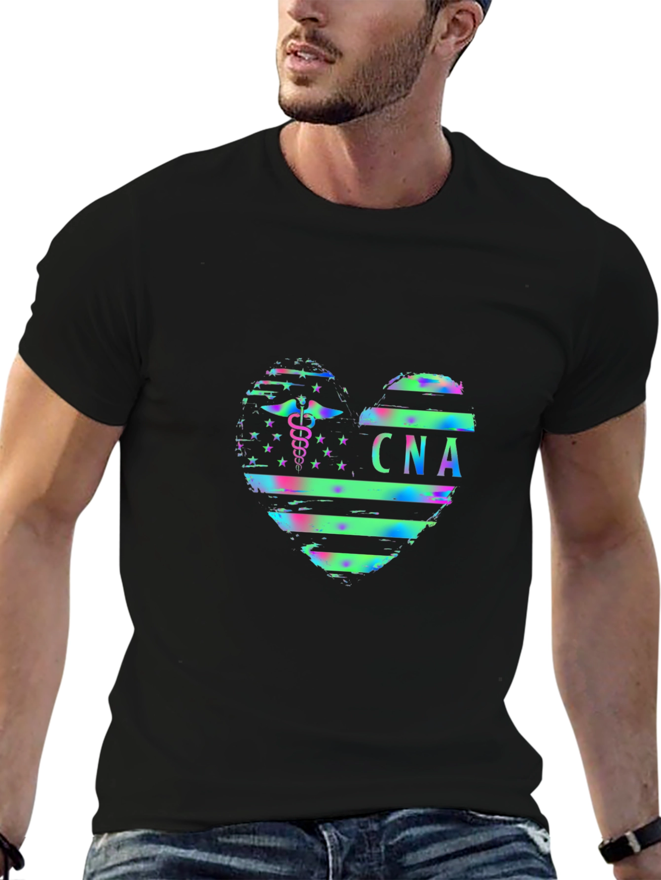 CNA Heart Graphic Tee - Certified Nursing Assistant T-Shirt