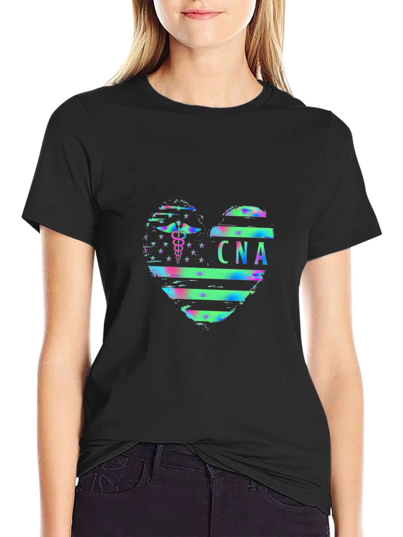 CNA Heart Graphic Tee - Certified Nursing Assistant T-Shirt