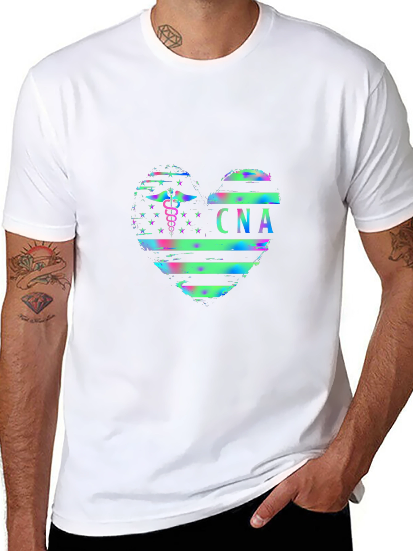 CNA Heart Graphic Tee - Certified Nursing Assistant T-Shirt