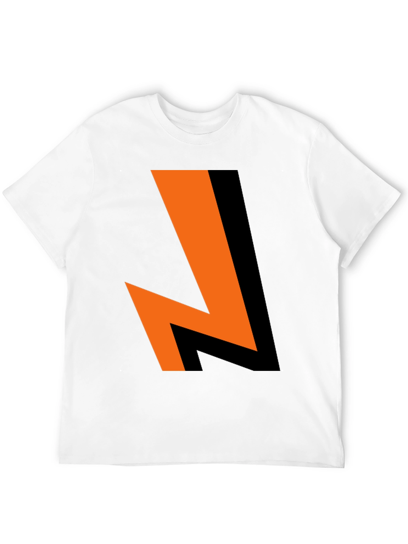 Bold Lightning Bolt Graphic Tee - Black Cotton Blend