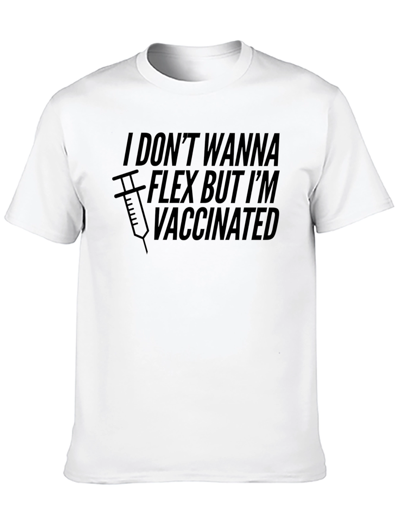 Vaccinated Flex T-Shirt - Black Graphic Tee
