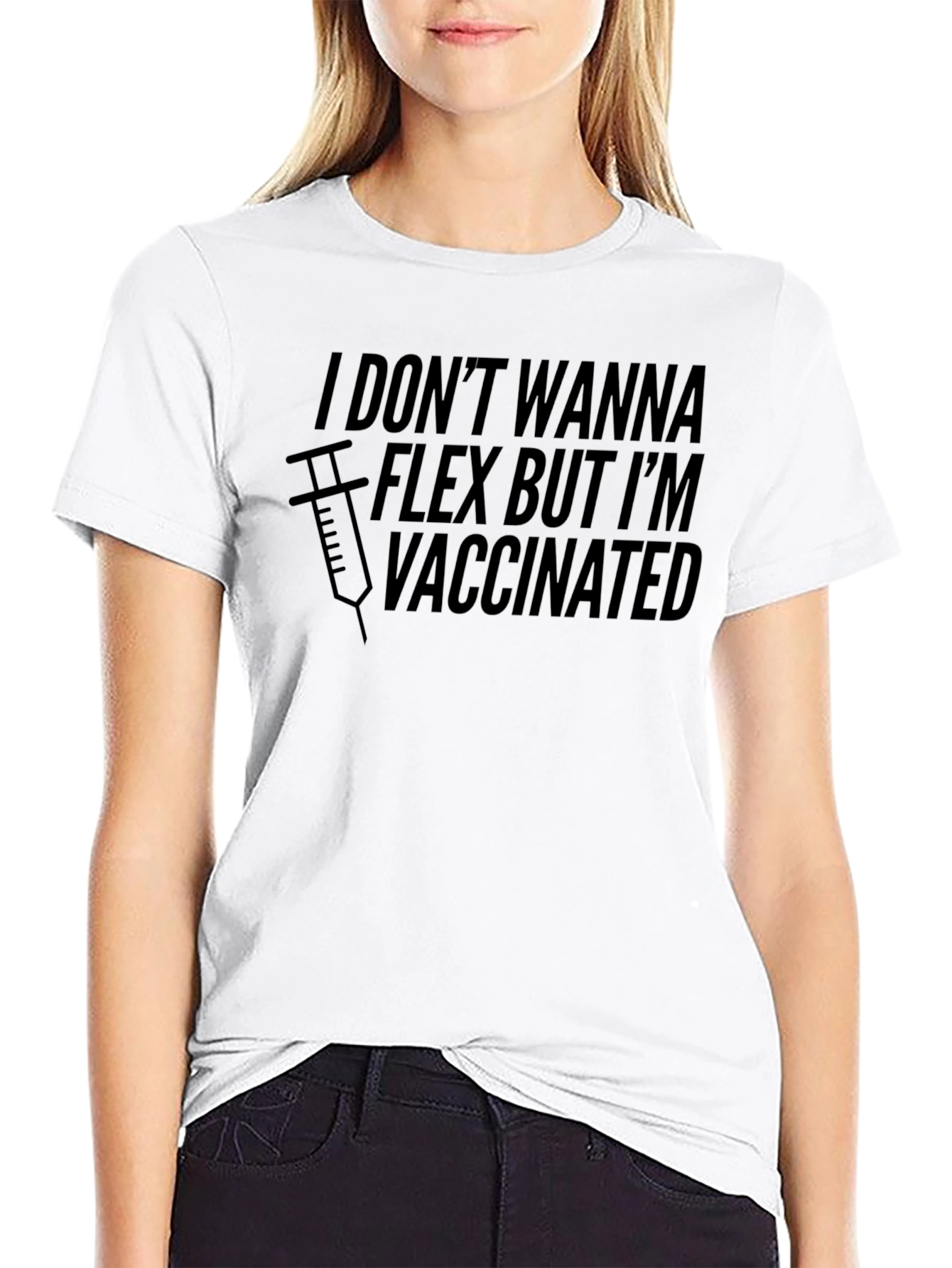 Vaccinated Flex T-Shirt - Black Graphic Tee