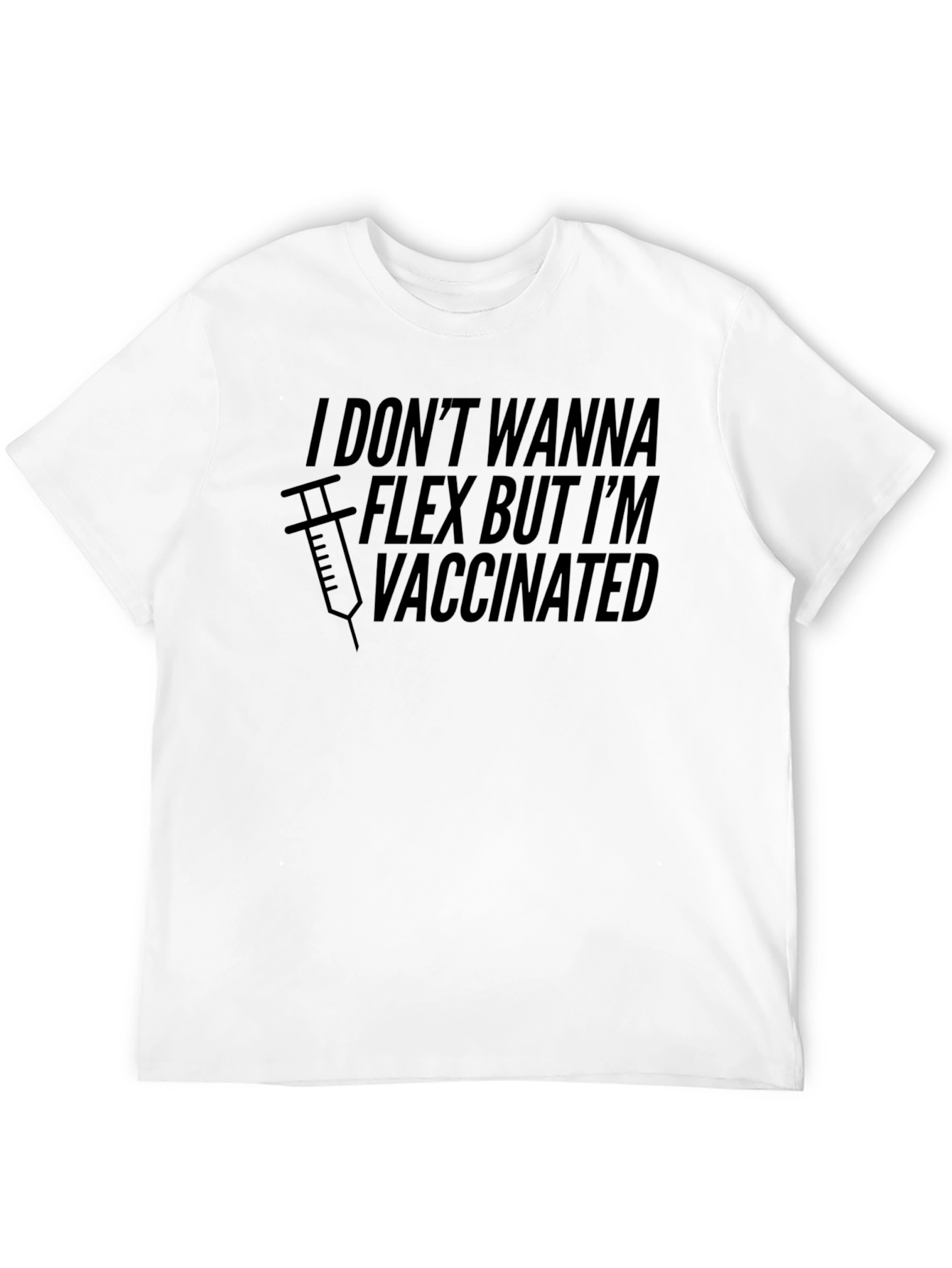Vaccinated Flex T-Shirt - Black Graphic Tee