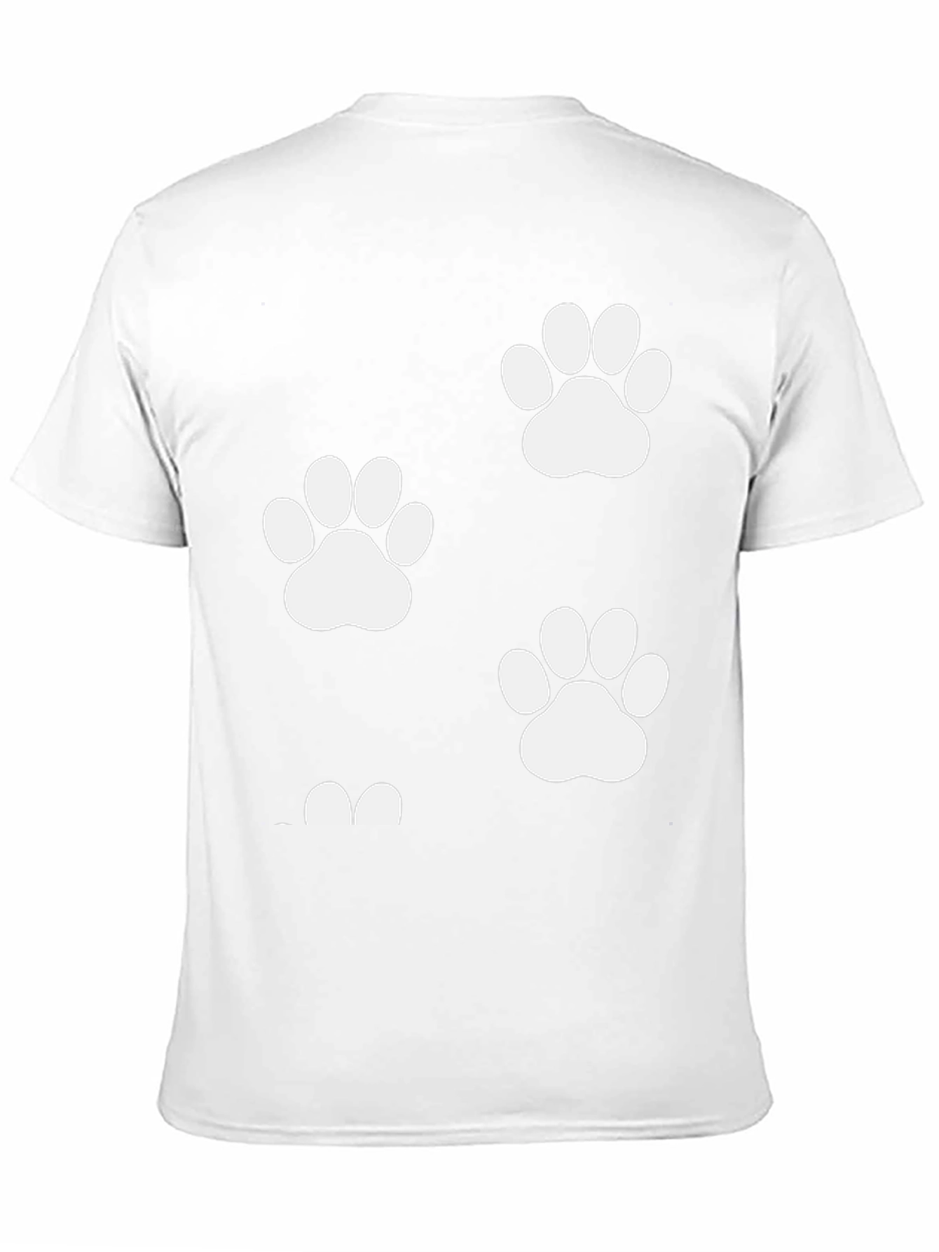 Paw Print Graphic T-Shirt - Black Crew Neck