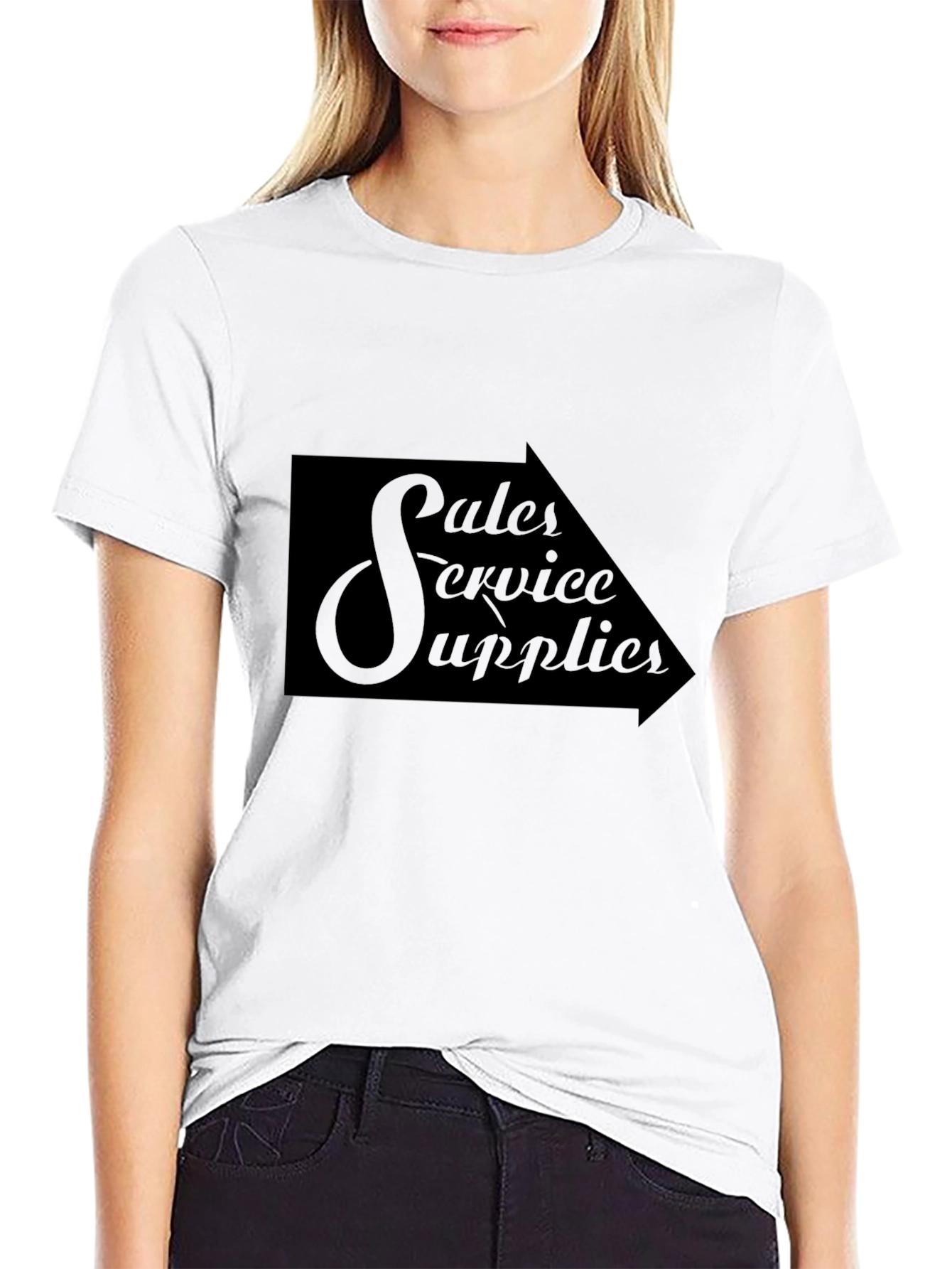 Sales Service Supplies Black Graphic Tee