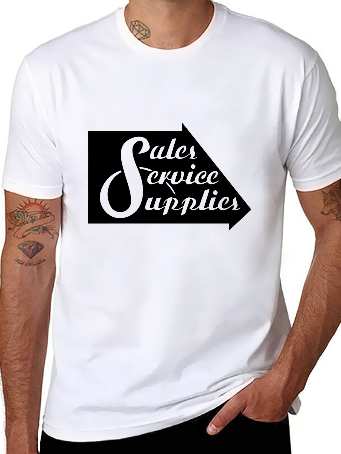 Sales Service Supplies Black Graphic Tee