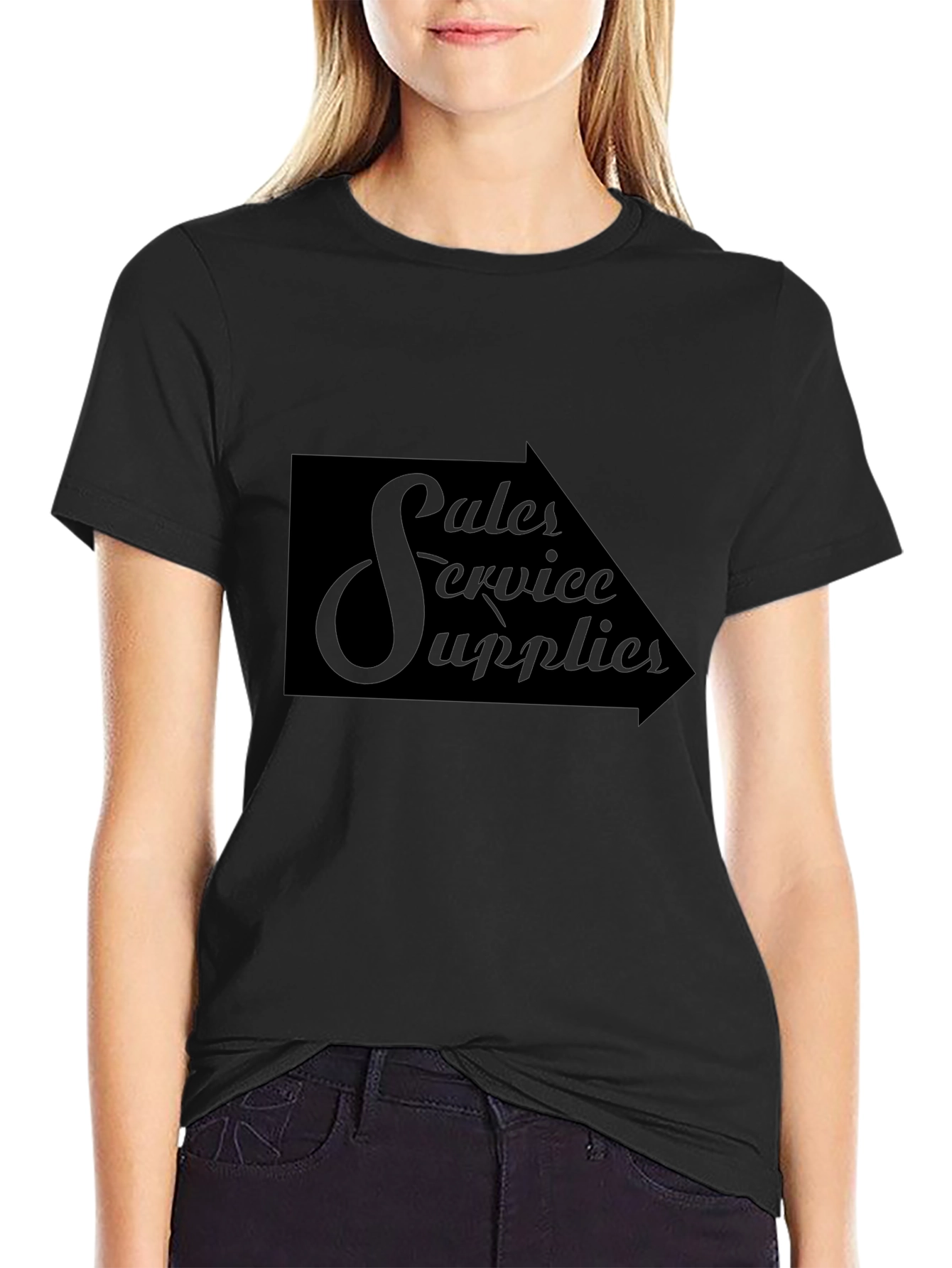 Sales Service Supplies Black Graphic Tee