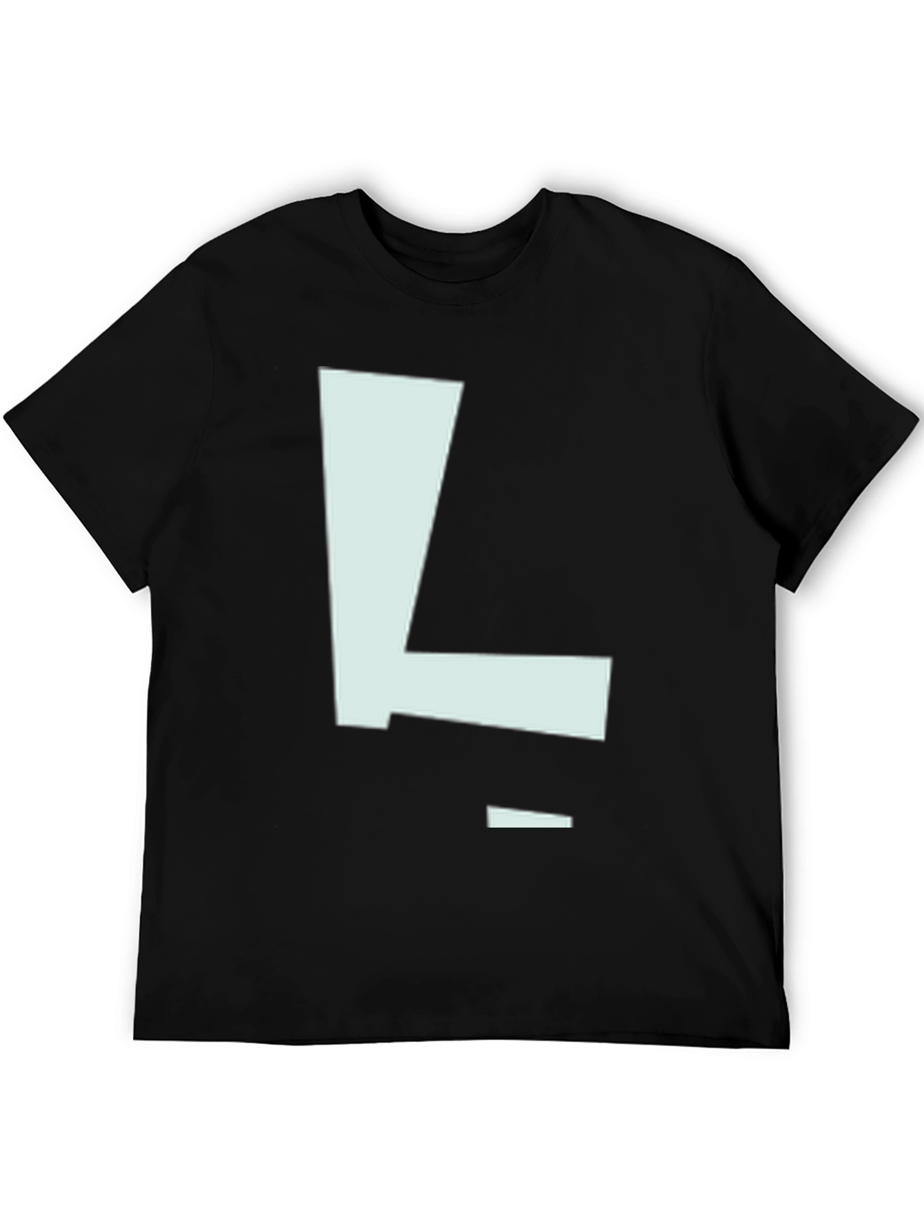 Letter L Graphic Print Black T-Shirt