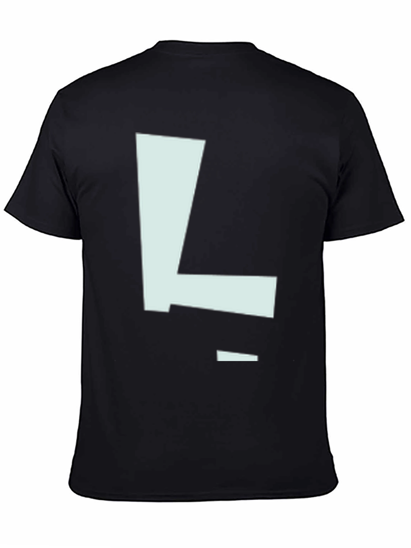 Letter L Graphic Print Black T-Shirt