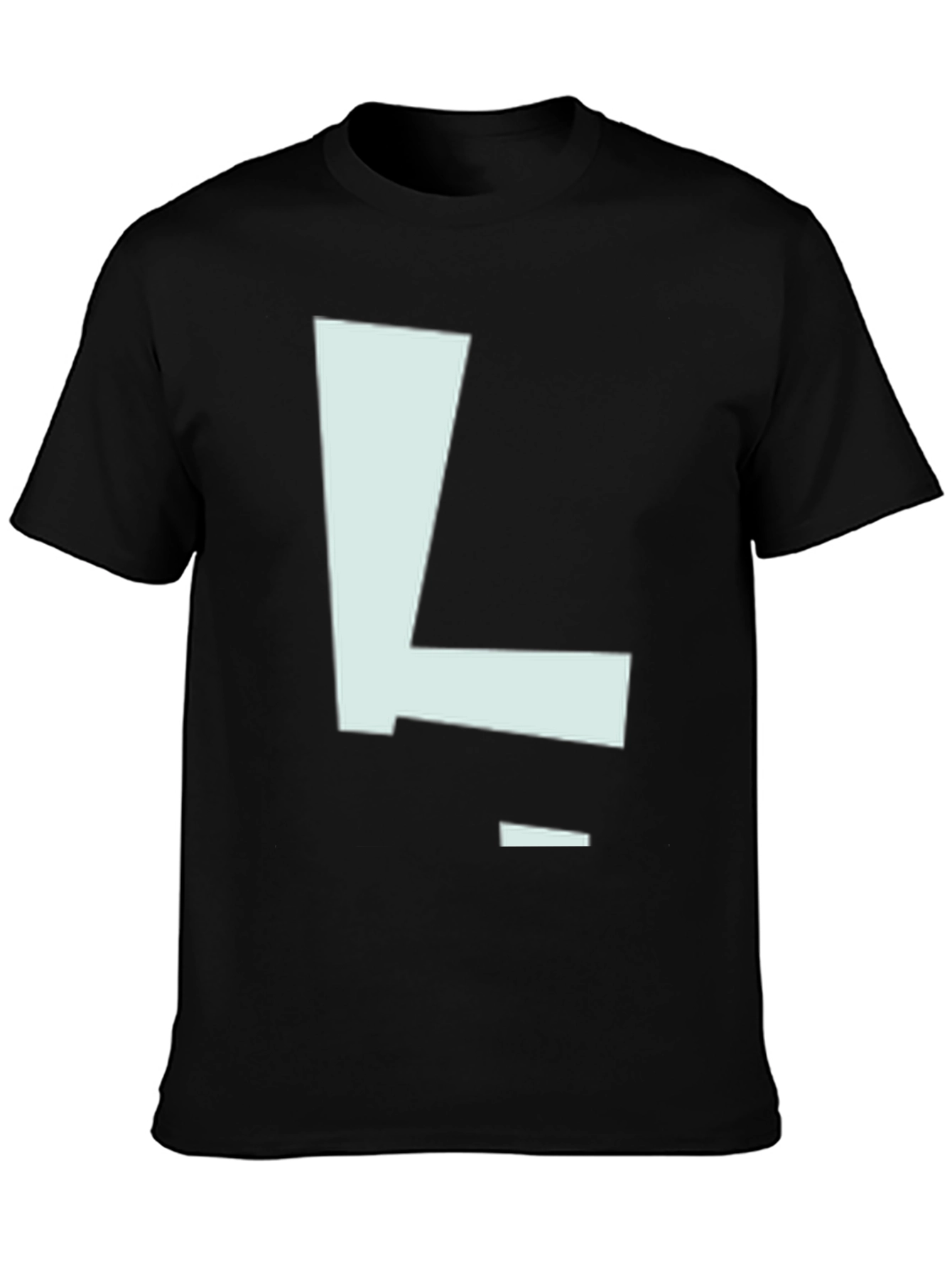 Letter L Graphic Print Black T-Shirt