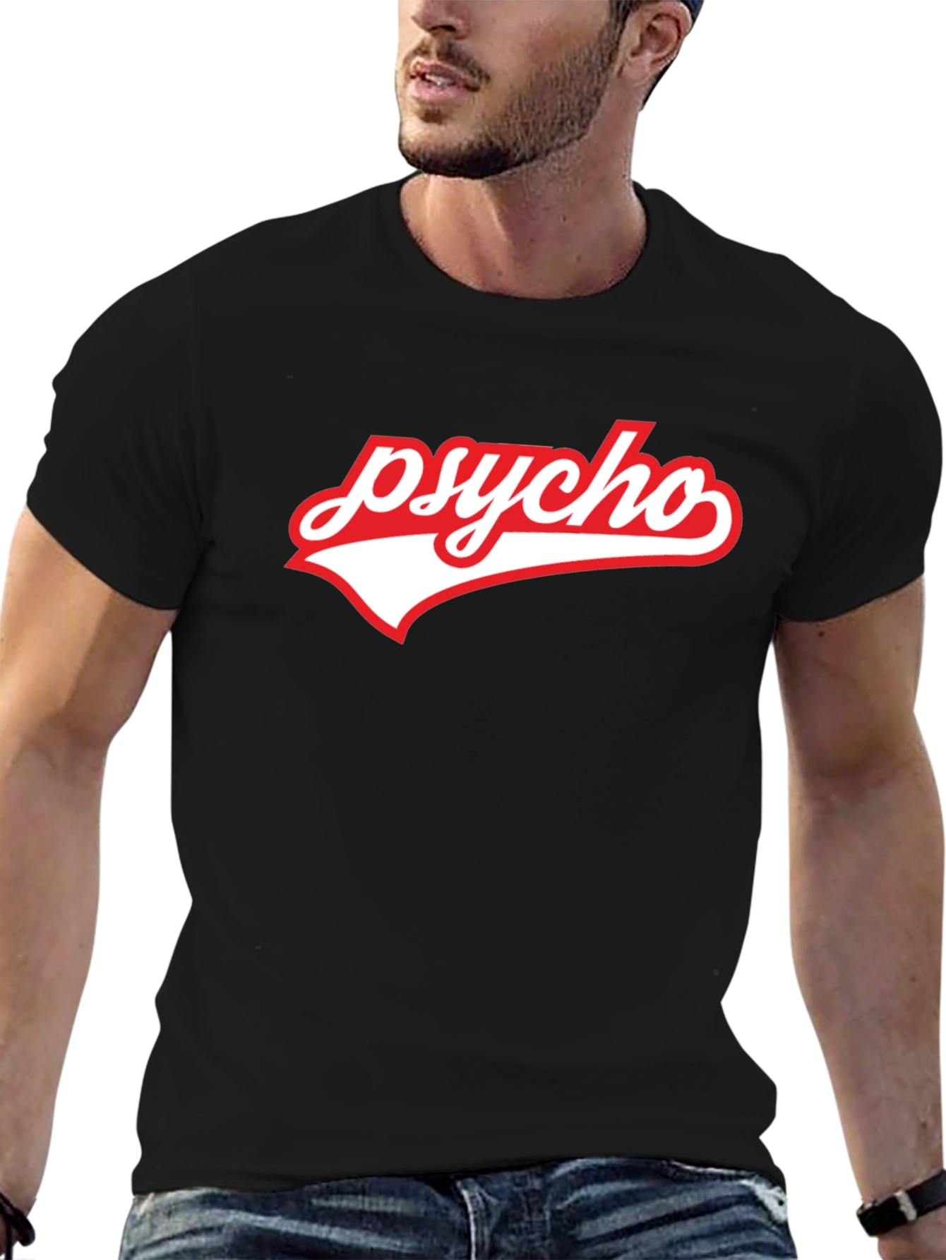 Psycho Graphic Tee - Casual Black T-Shirt