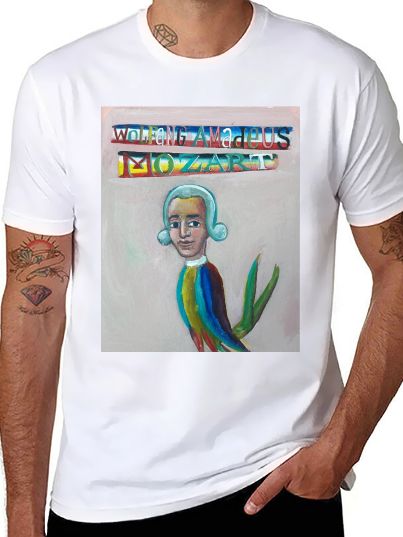 Mozart Portrait T-Shirt - Unique Artistic Design