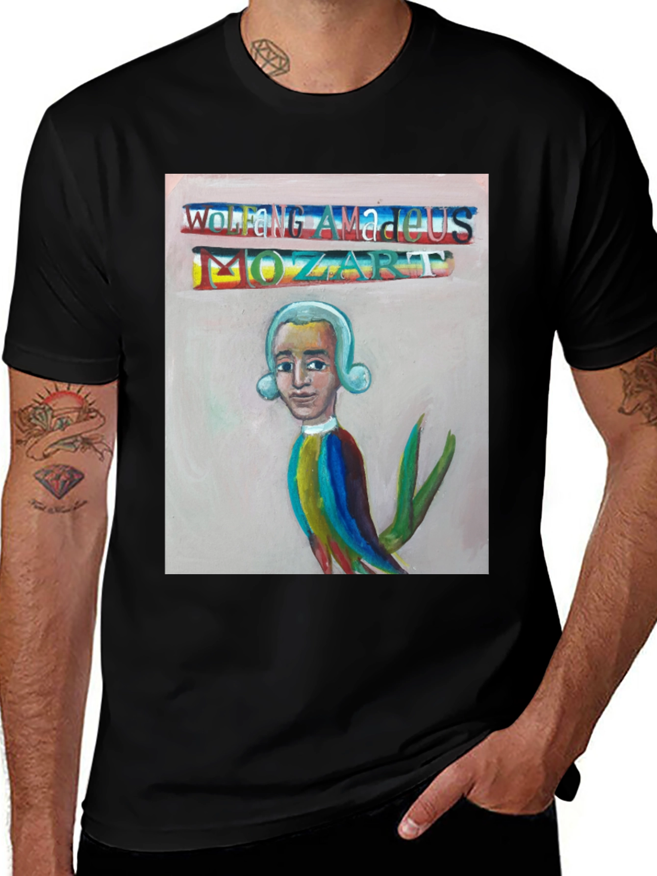 Mozart Portrait T-Shirt - Unique Artistic Design
