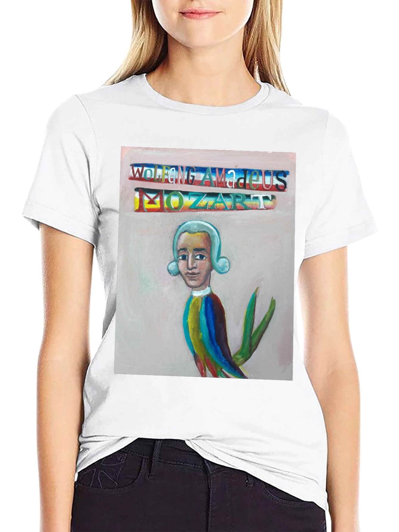 Mozart Portrait T-Shirt - Unique Artistic Design