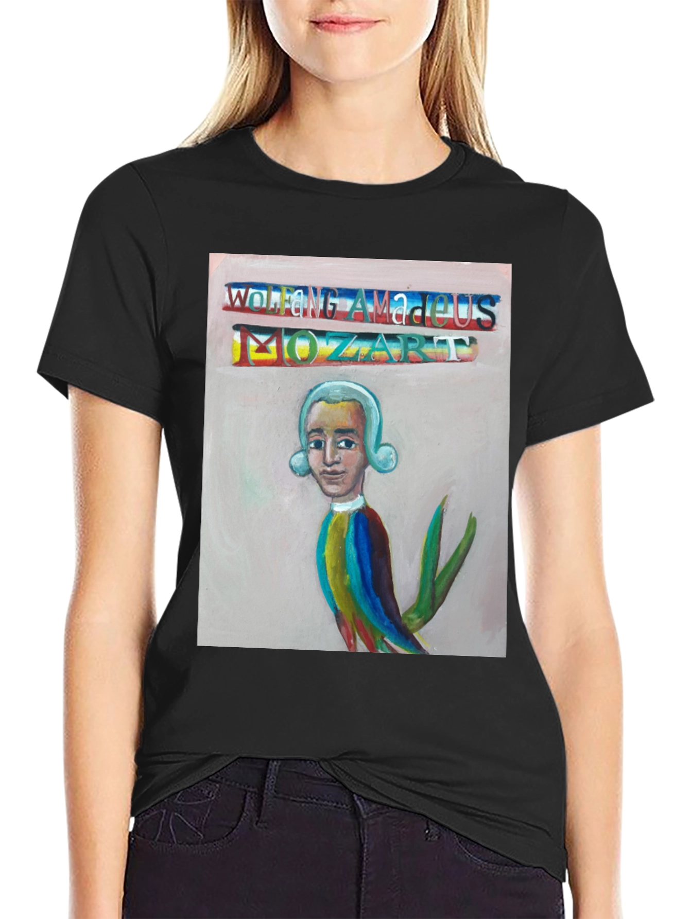 Mozart Portrait T-Shirt - Unique Artistic Design
