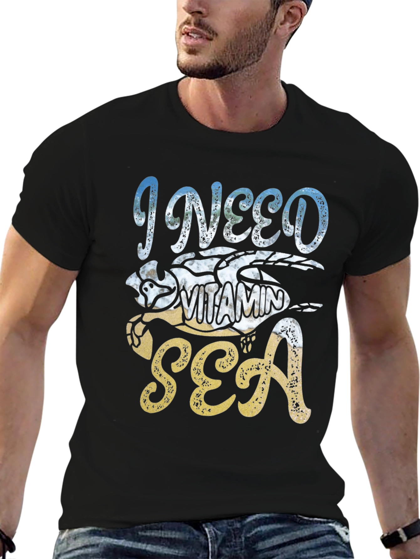 I Need Vitamin Sea Turtle Graphic T-Shirt