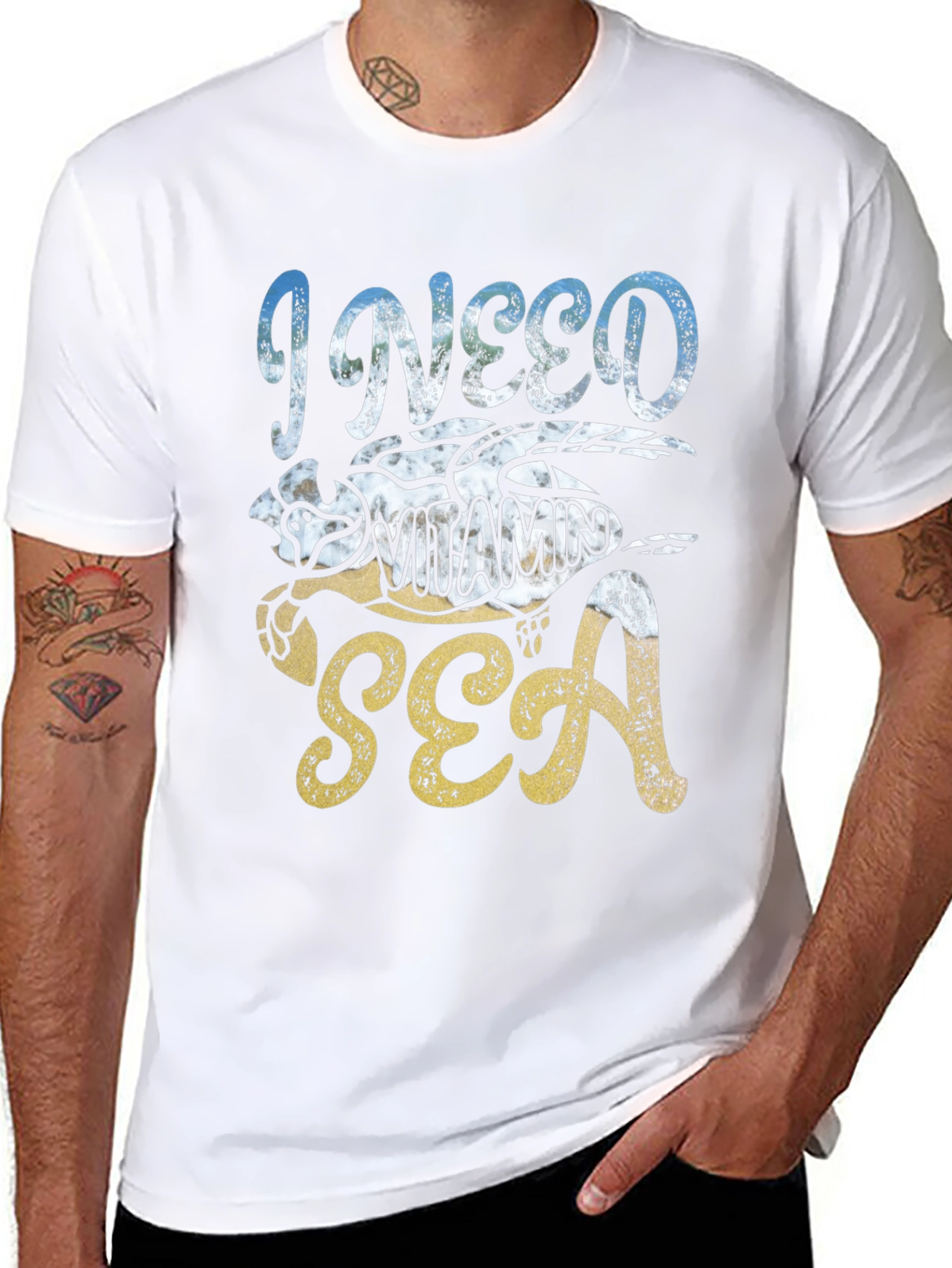 I Need Vitamin Sea Turtle Graphic T-Shirt