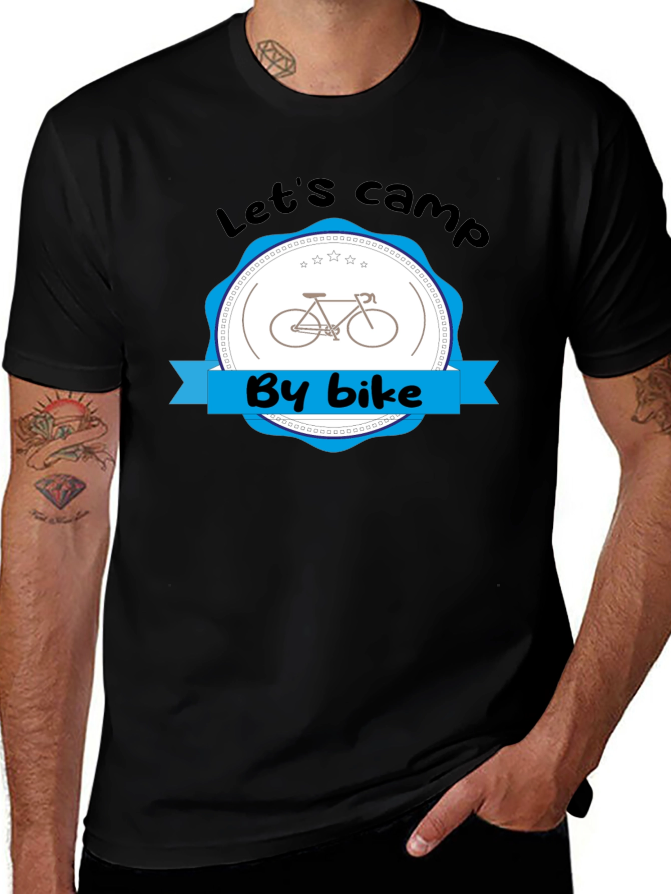 Lets Camp By Bike Black T-Shirt