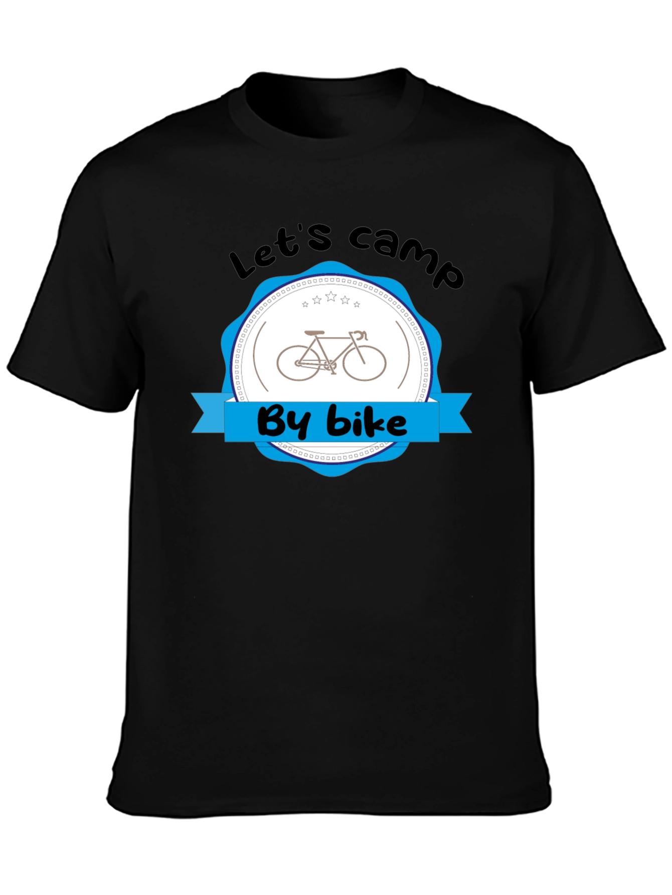 Lets Camp By Bike Black T-Shirt