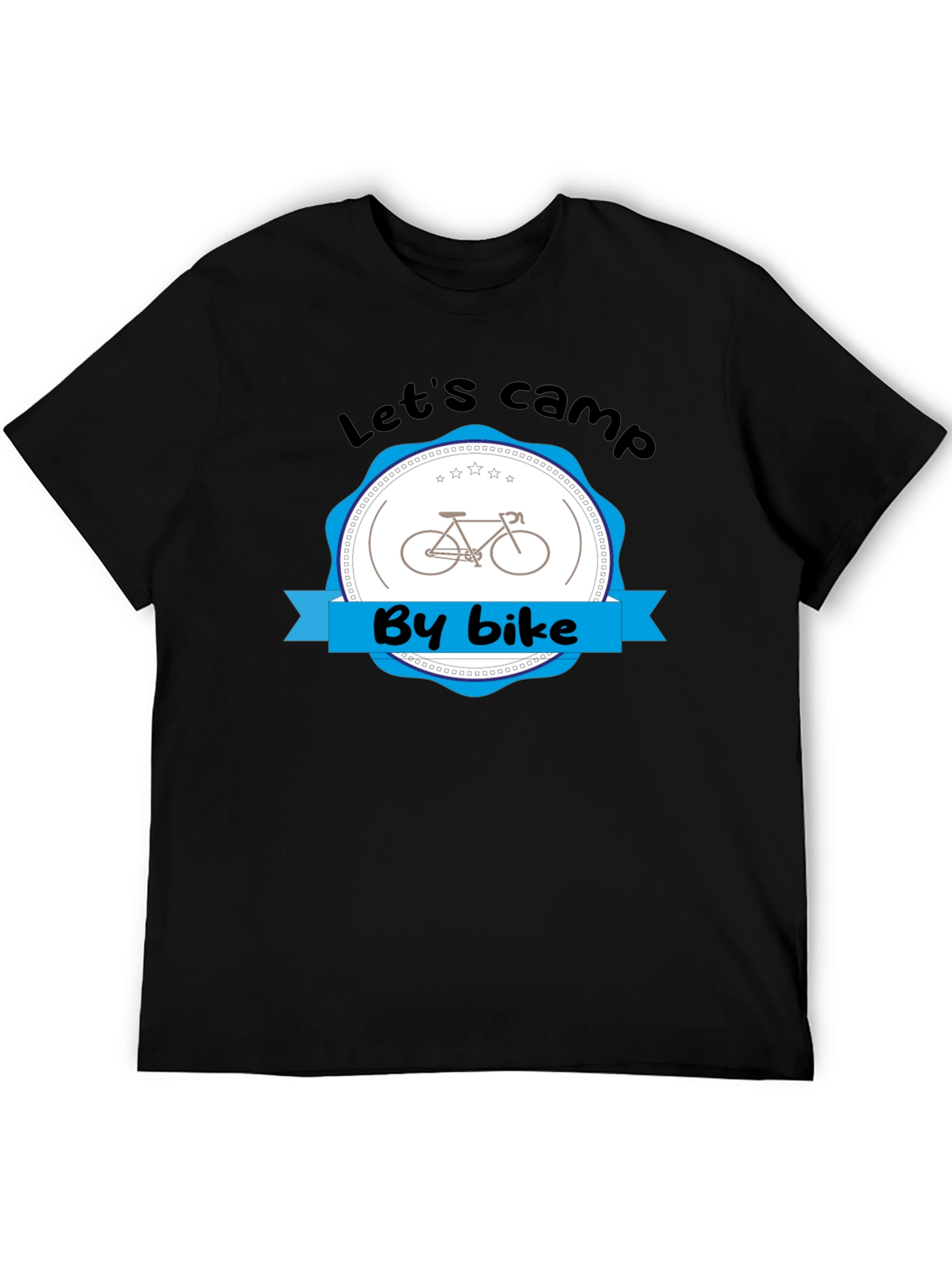 Lets Camp By Bike Black T-Shirt