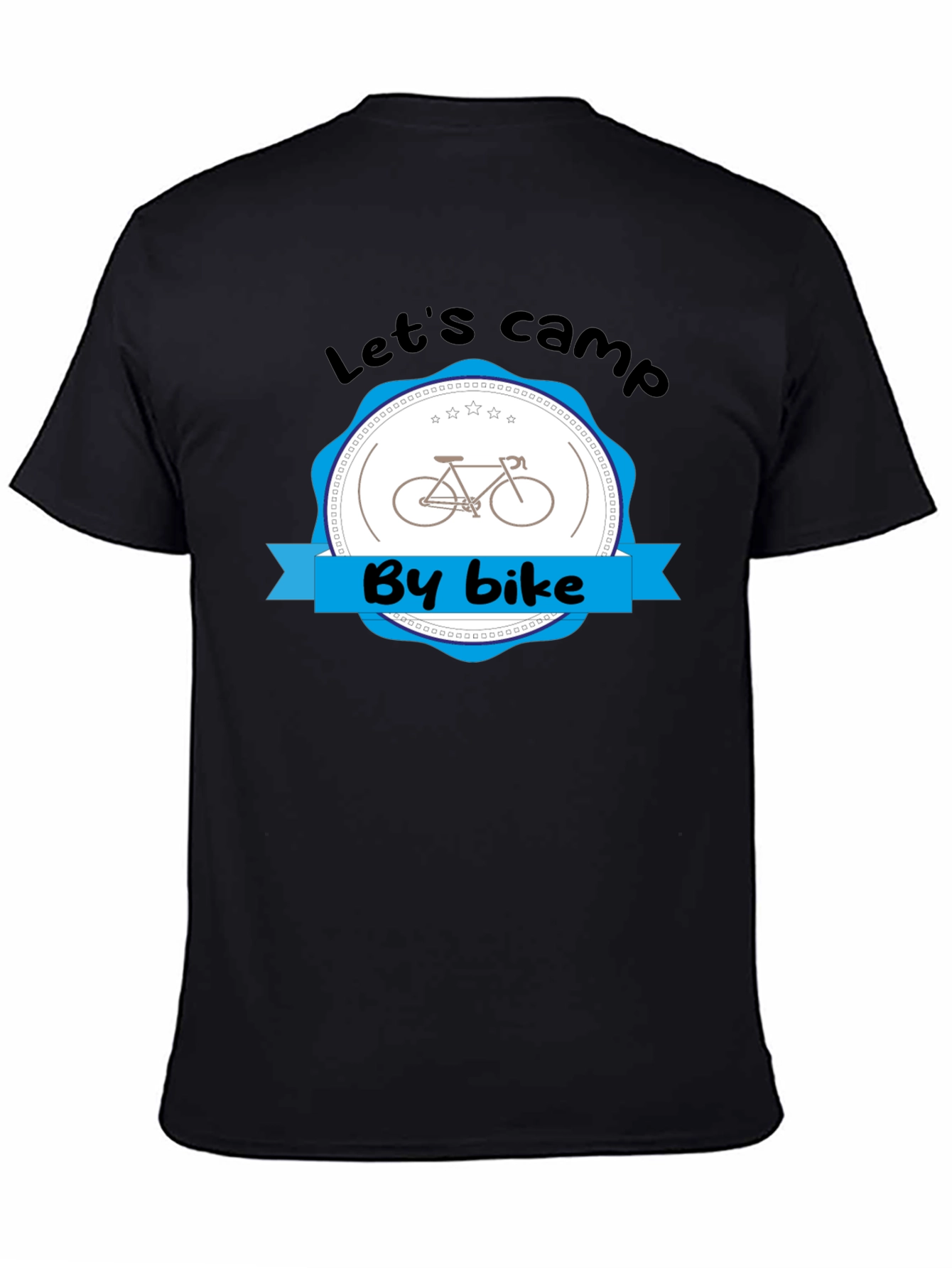 Lets Camp By Bike Black T-Shirt