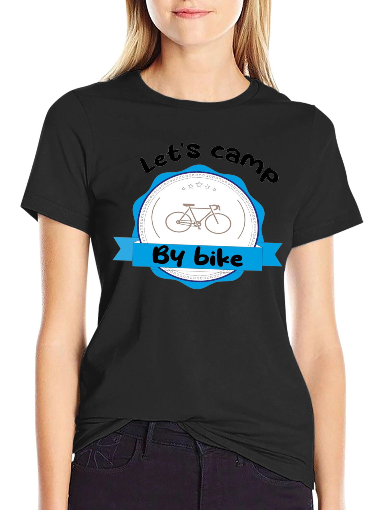 Lets Camp By Bike Black T-Shirt