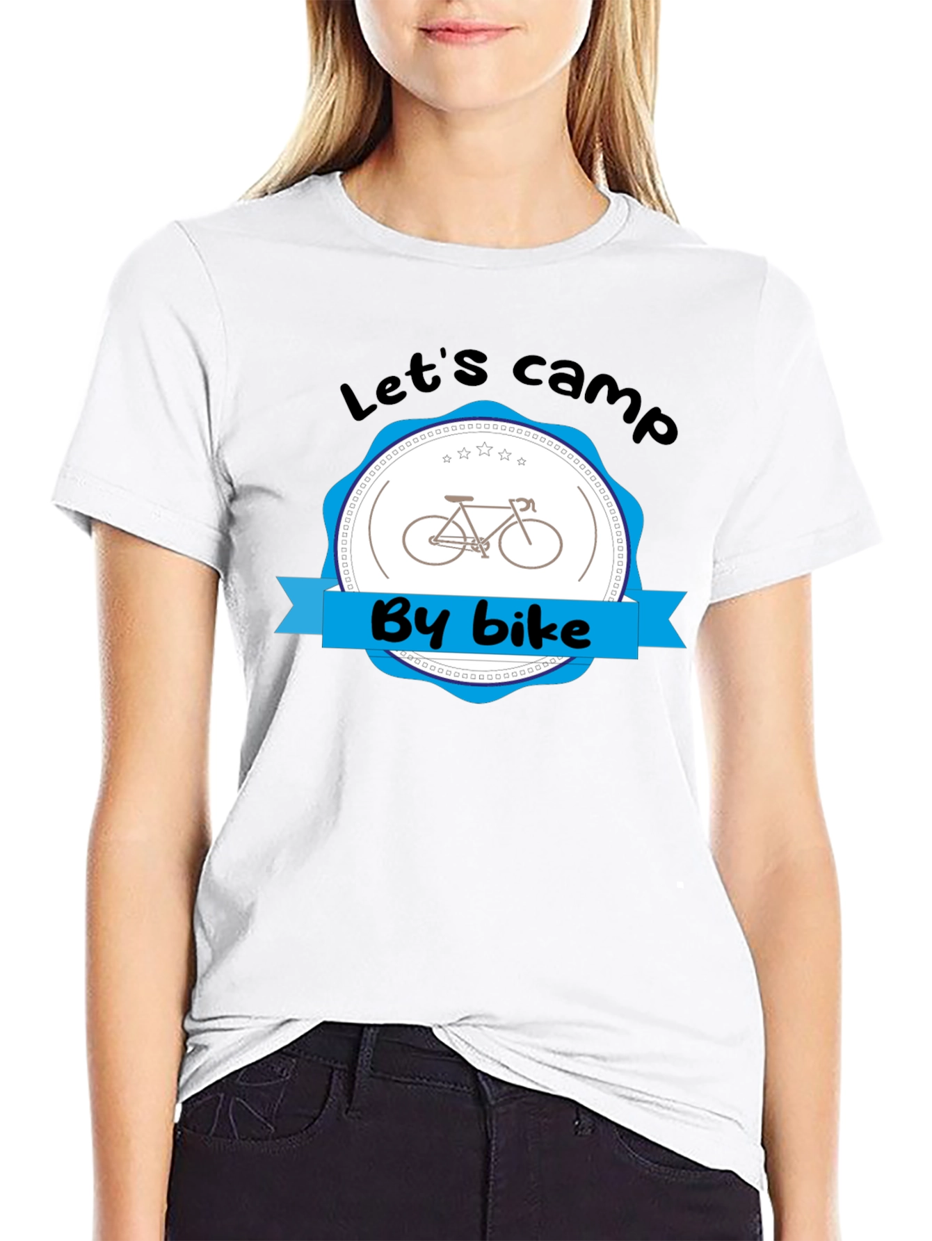 Lets Camp By Bike Black T-Shirt