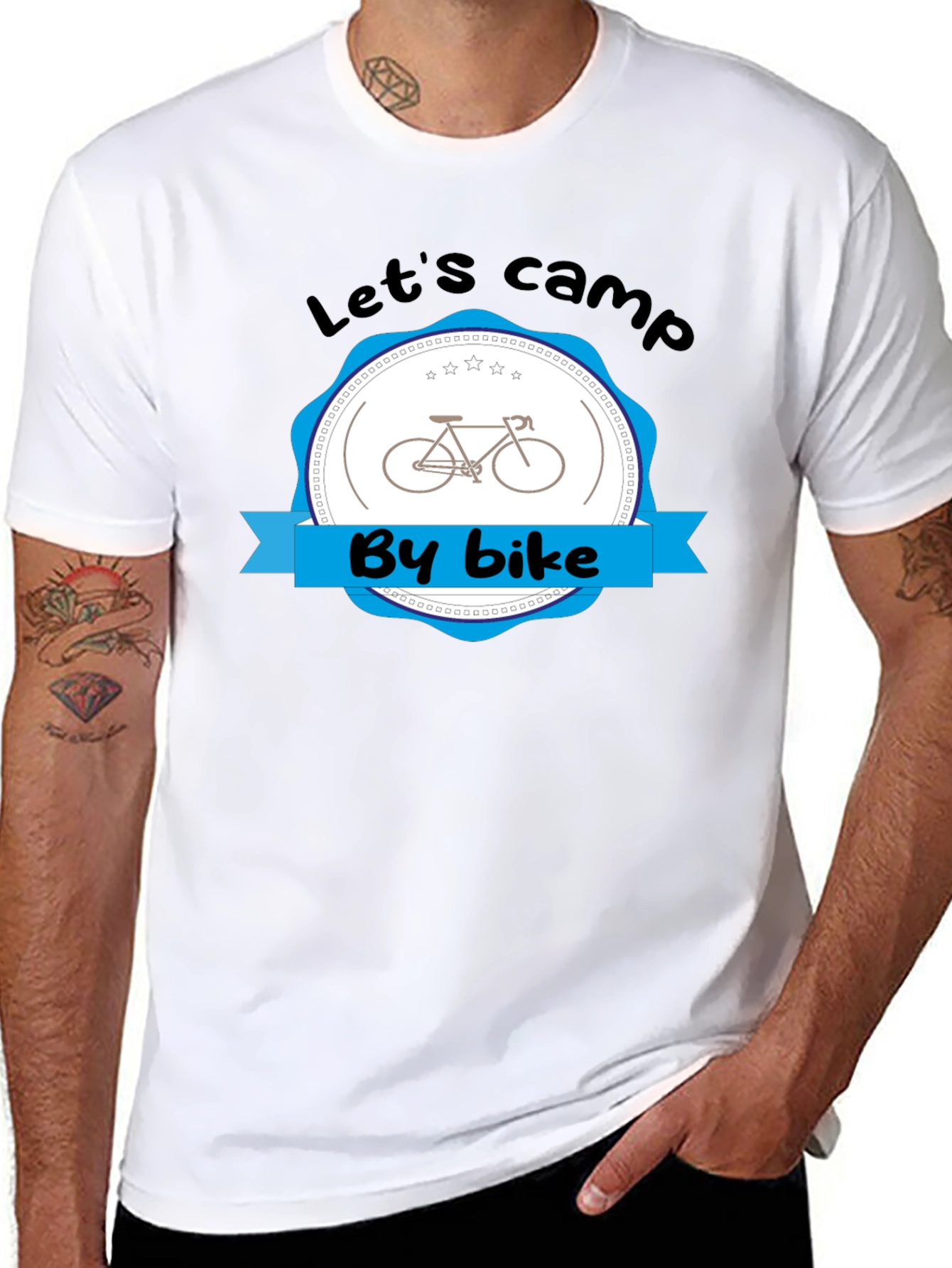 Lets Camp By Bike Black T-Shirt