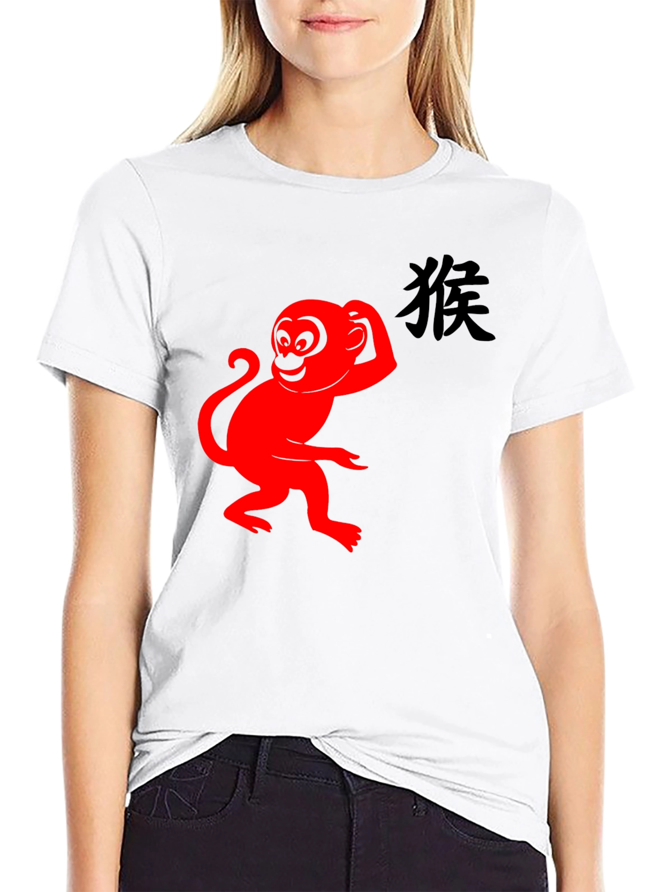 Red Monkey Graphic T-Shirt - Classic Black Tee