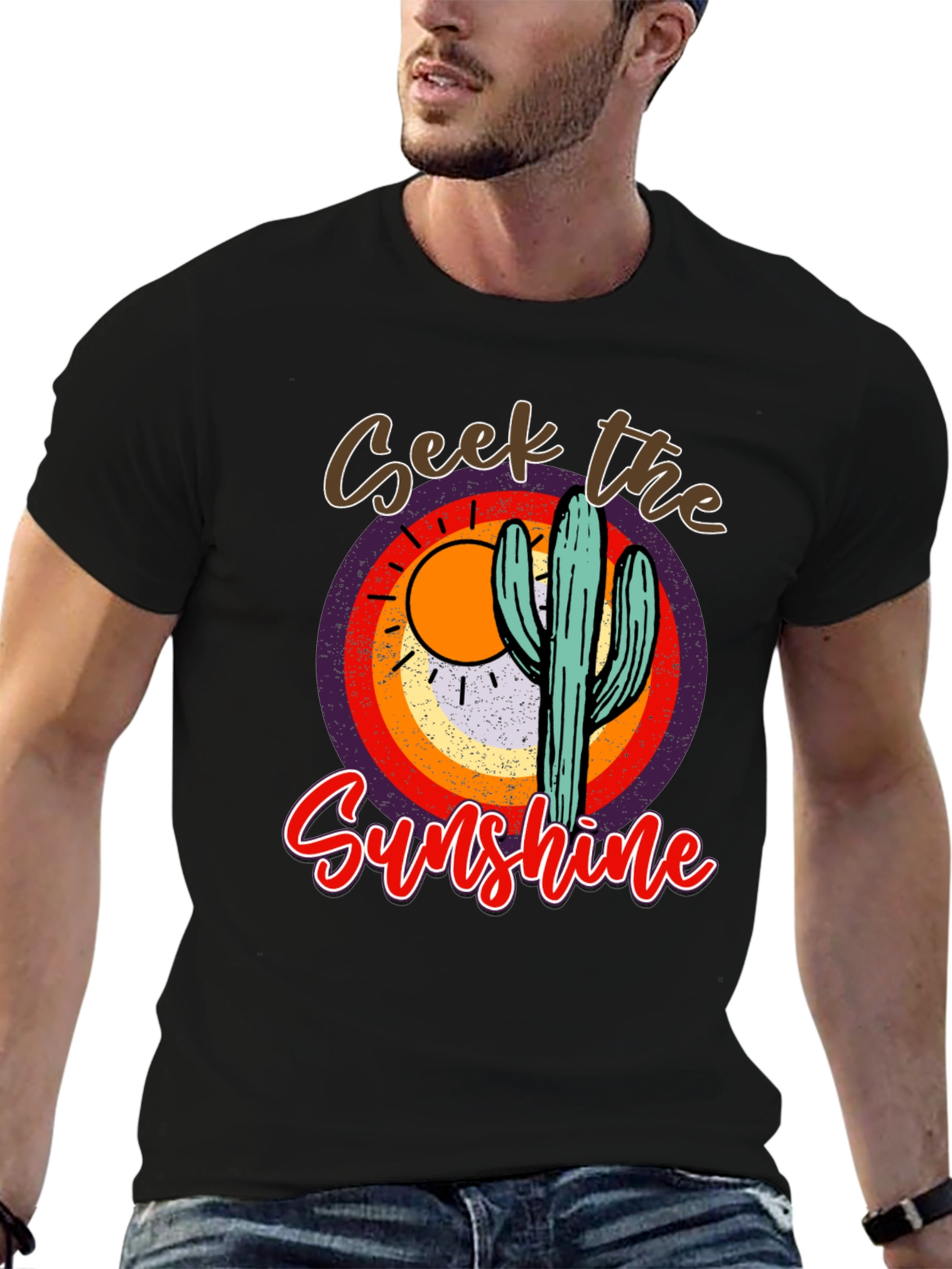 Seek the Sunshine Cactus Graphic Tee