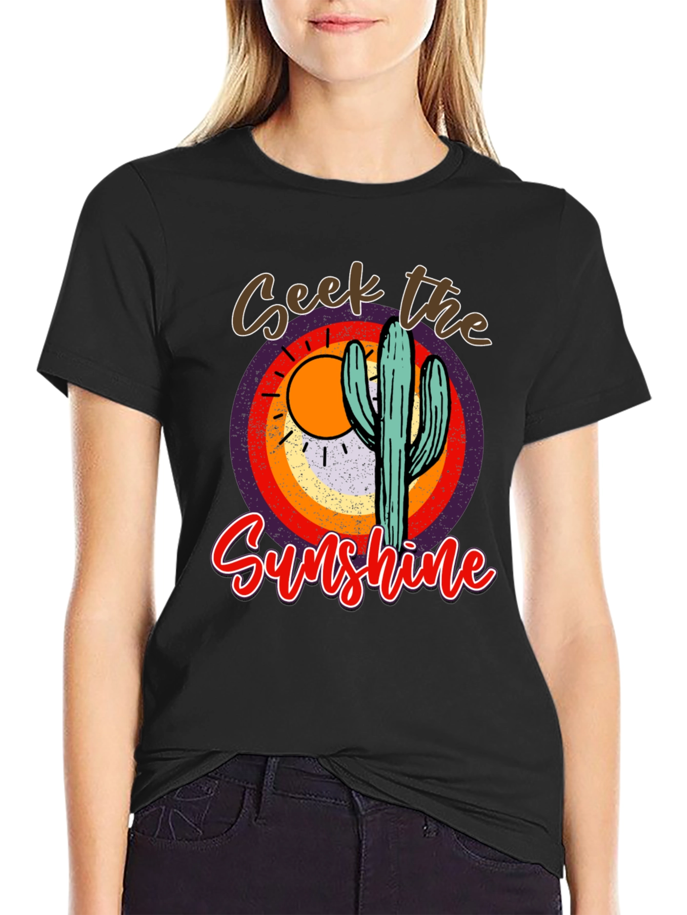 Seek the Sunshine Cactus Graphic Tee