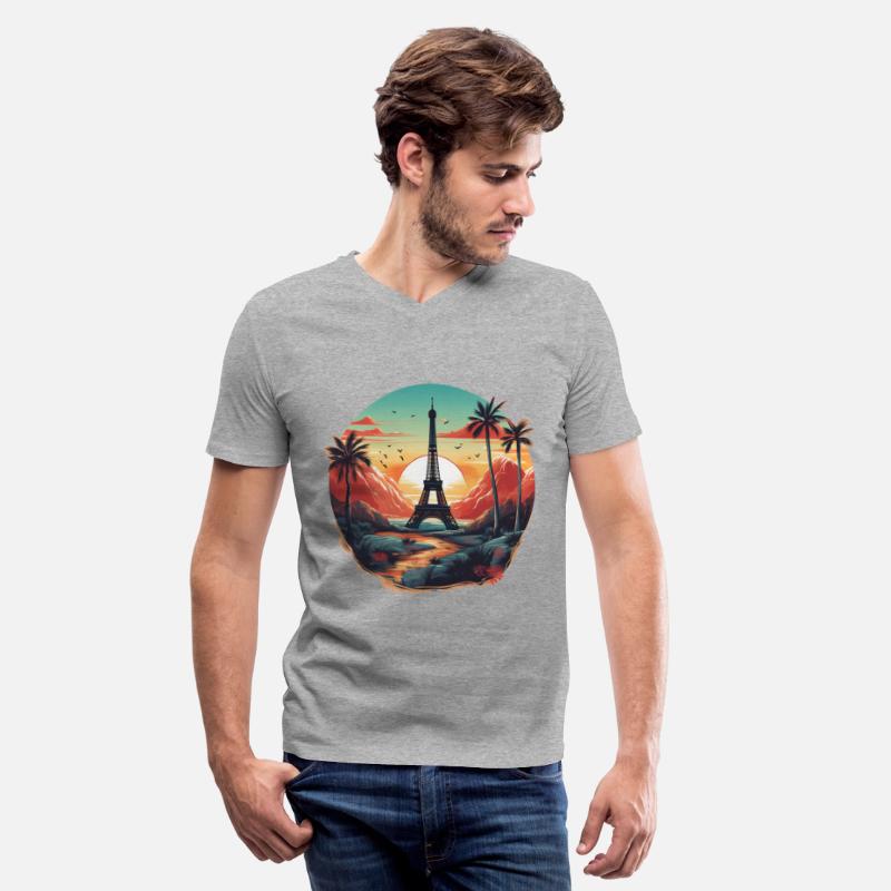 Eiffel Tower, rivers and palm trees