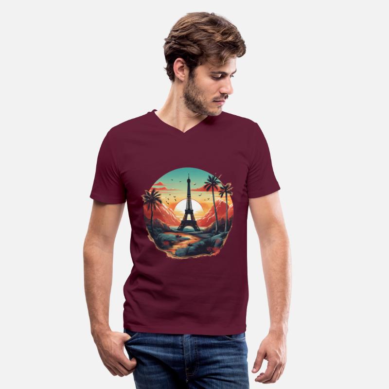 Eiffel Tower, rivers and palm trees