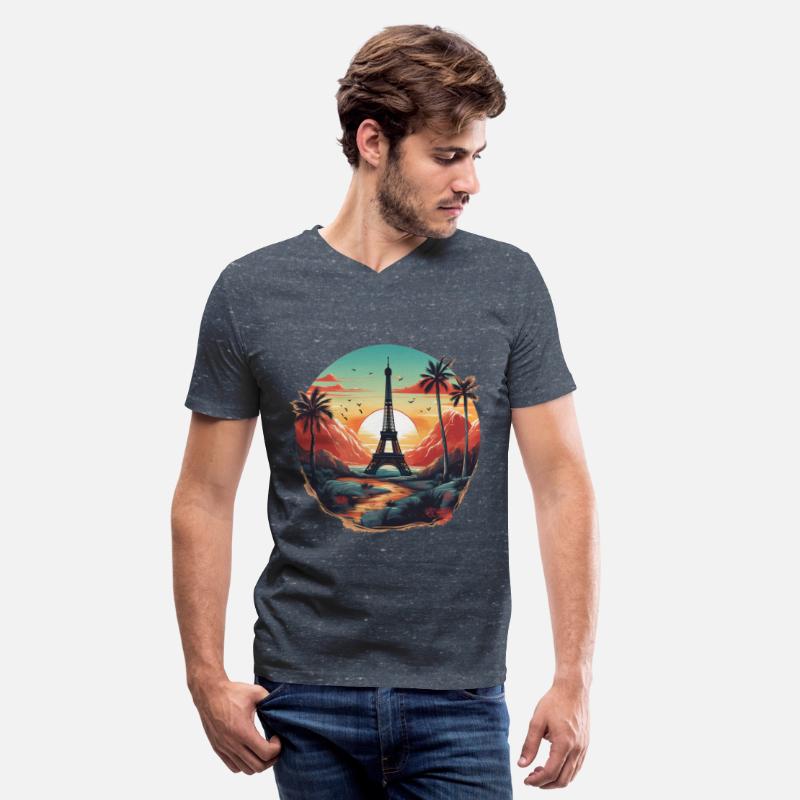 Eiffel Tower, rivers and palm trees
