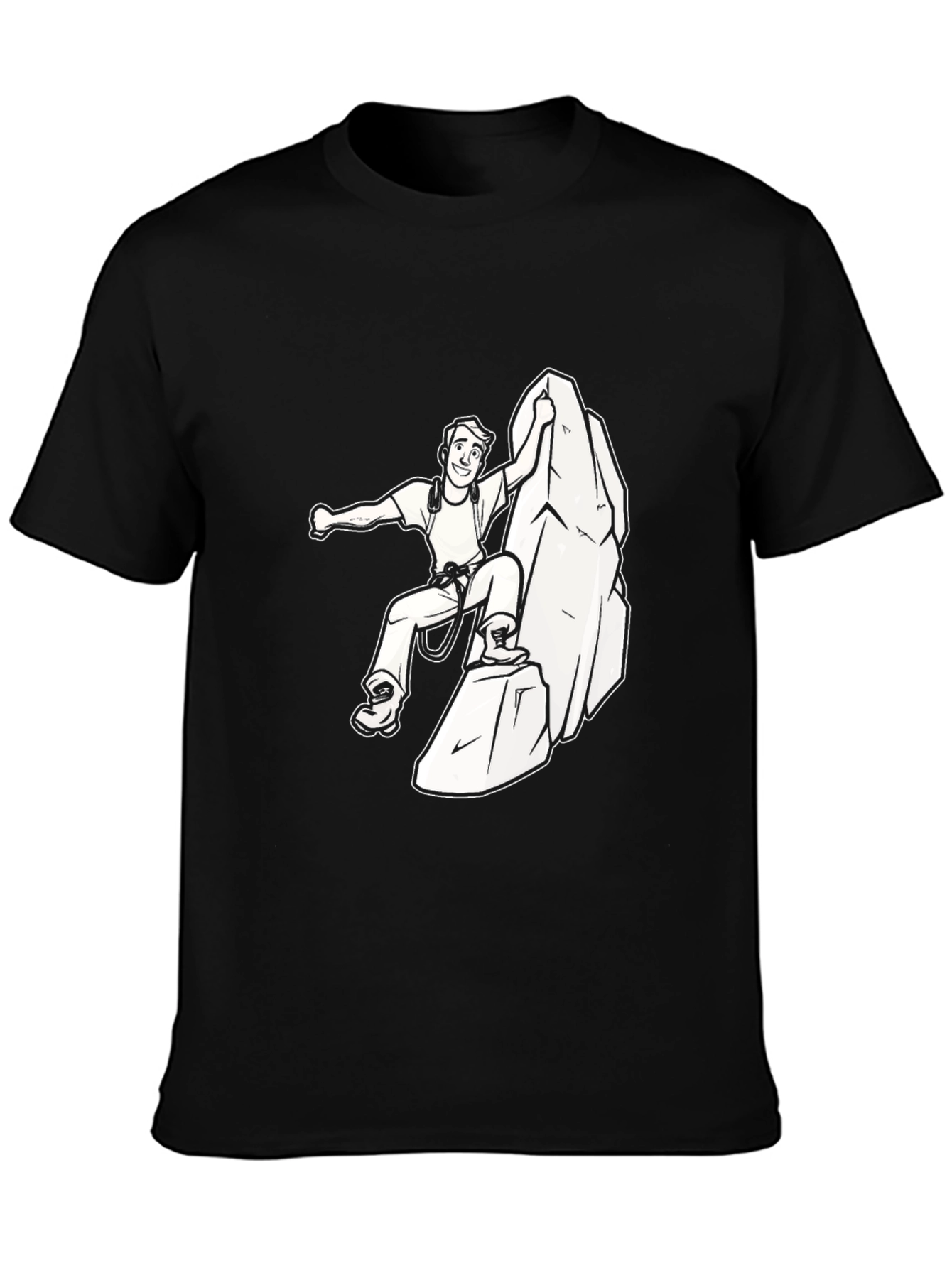 Climbing Cartoon Graphic Tee - Rock Climbing T-Shirt