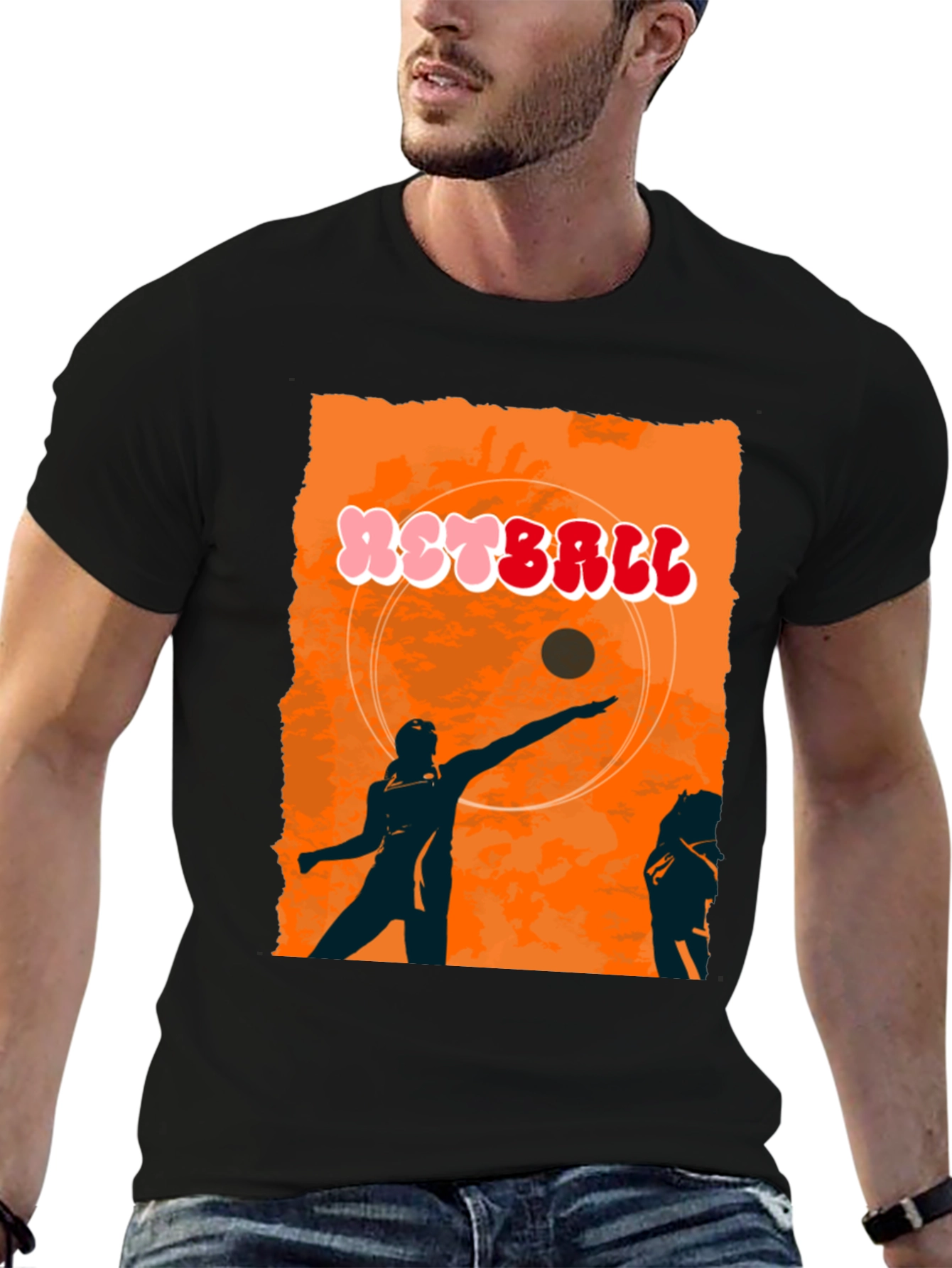 Retro Netball Graphic T-Shirt